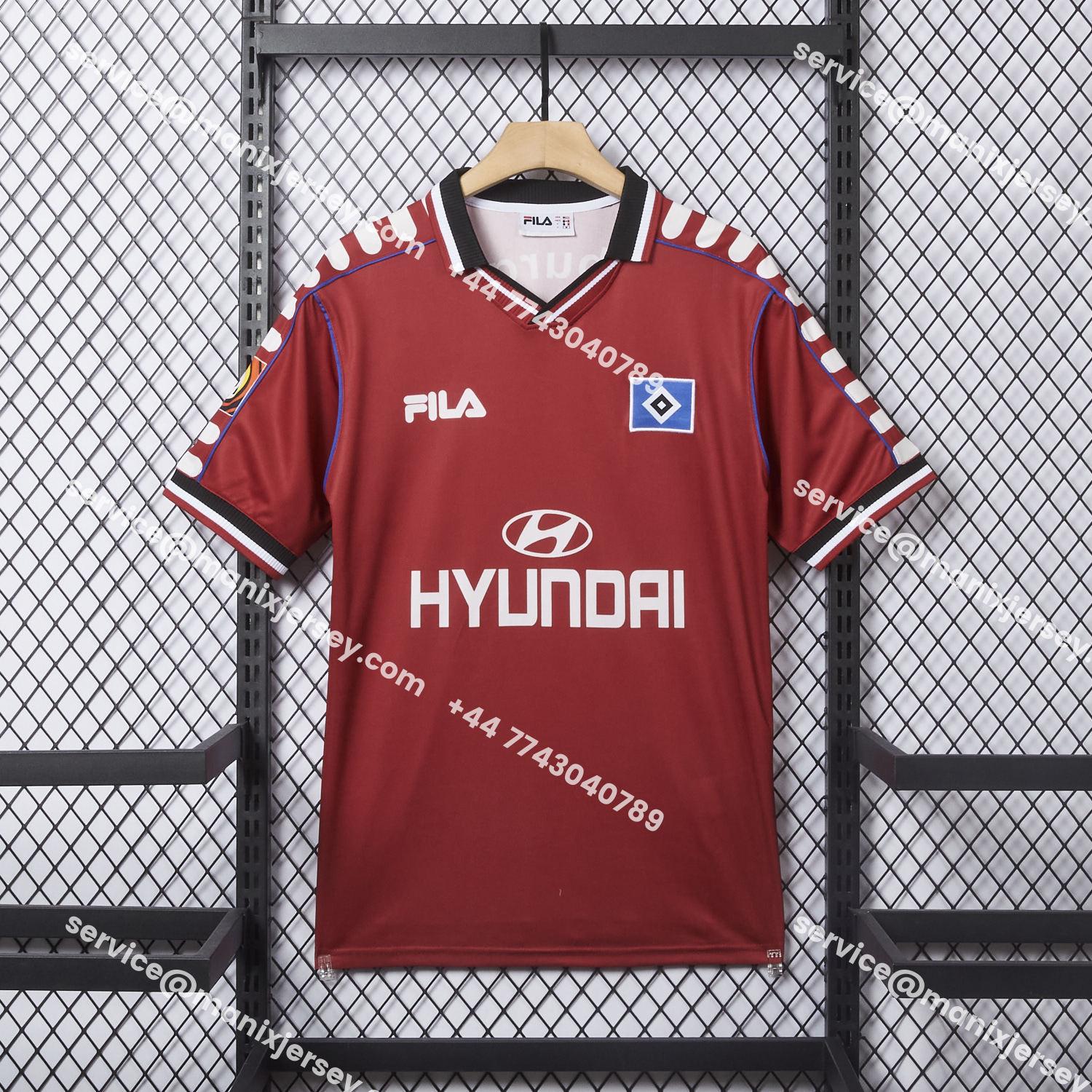 ManixJersey.com | Retro Hamburger SV 1999-00 Third Red Jersey -Customize Name, Number and Patch | Worldwide Shipping
