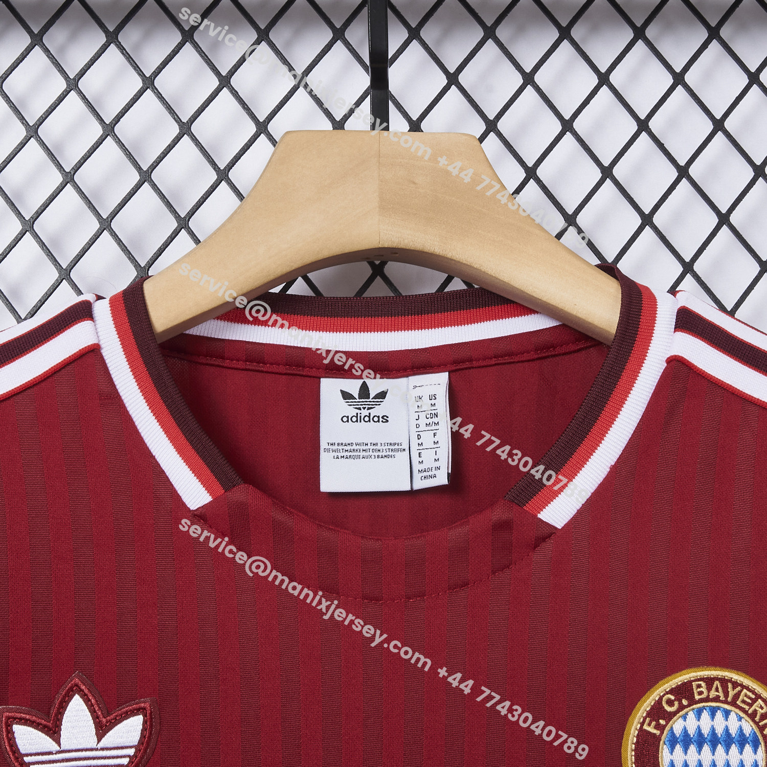 ManixJersey.com | Bayern Munich 25-26 Trefoil Wine Red Travel Jersey - Fans Version -Customize Name, Number and Patch | Worldwide Shipping