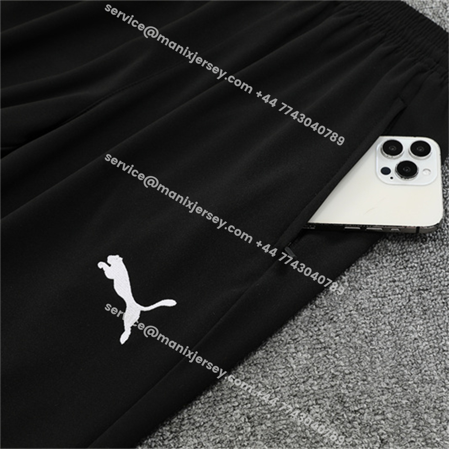 ManixJersey.com | Manchester City 25-26 Kids Long Sleeve Training Set - Black Top & Black Pants -Customize Name, Number and Patch | Worldwide Shipping