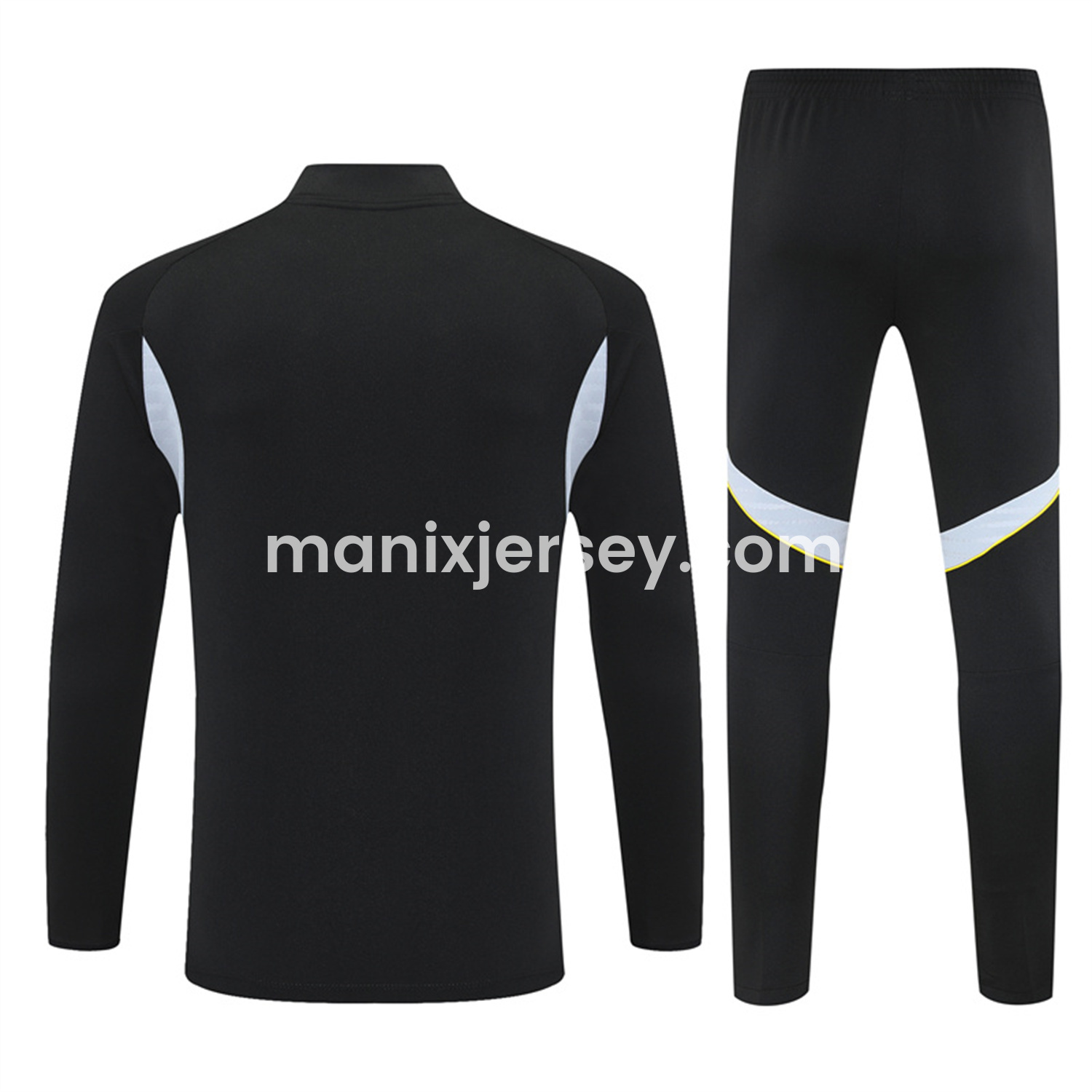 ManixJersey.com | Real Madrid 25-26 Long Sleeves Training Set - Black Top & Black Pants -Customize Name, Number and Patch | Worldwide Shipping