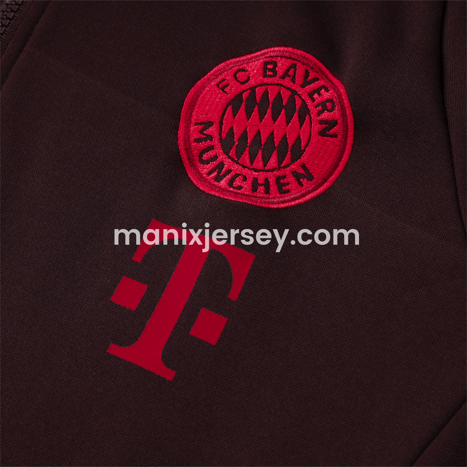 ManixJersey.com | Bayern Munich 24-25 Long Sleeve Training Set - Dark Red -Customize Name, Number and Patch | Worldwide Shipping
