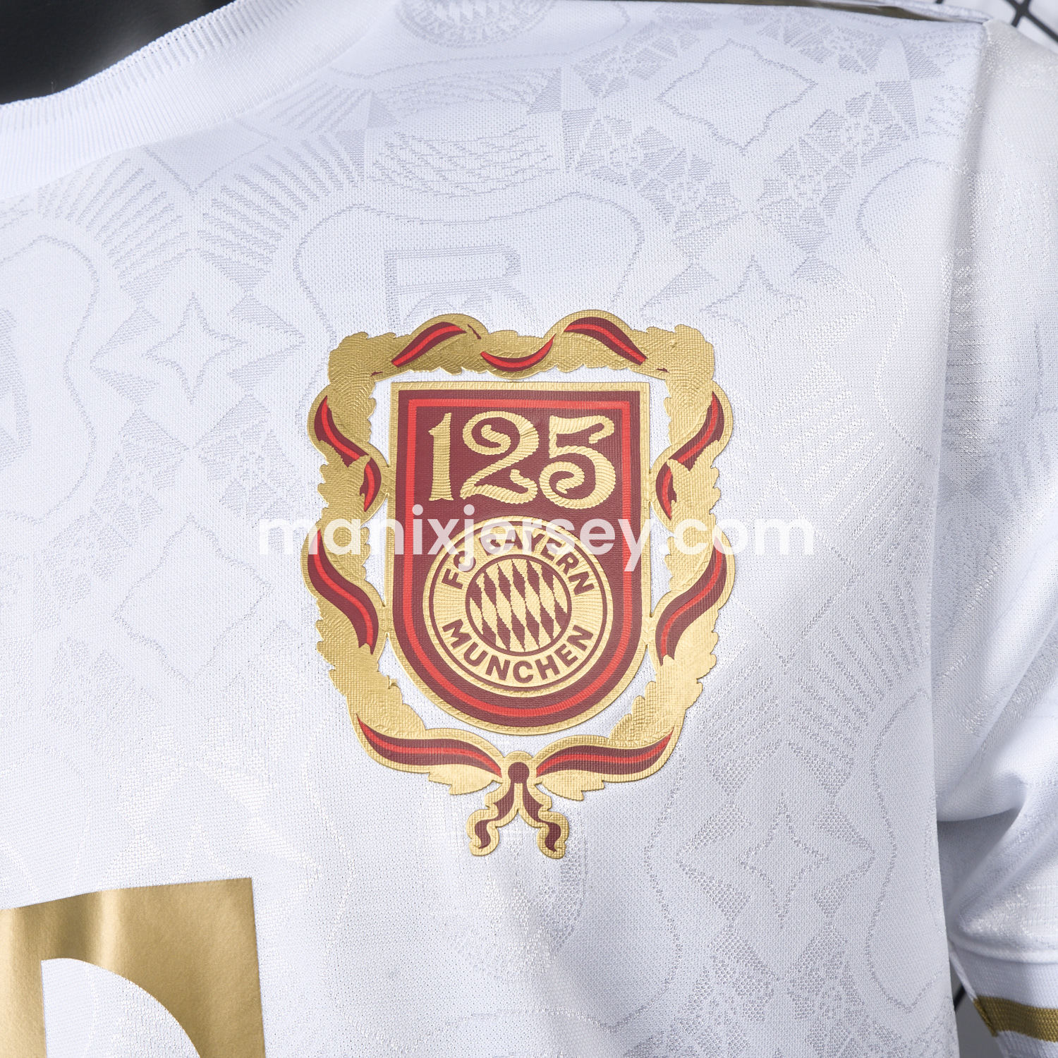 ManixJersey.com | Bayern Munich 2025 White 125th Anniversary Jersey - Player Version -Customize Name, Number and Patch | Worldwide Shipping