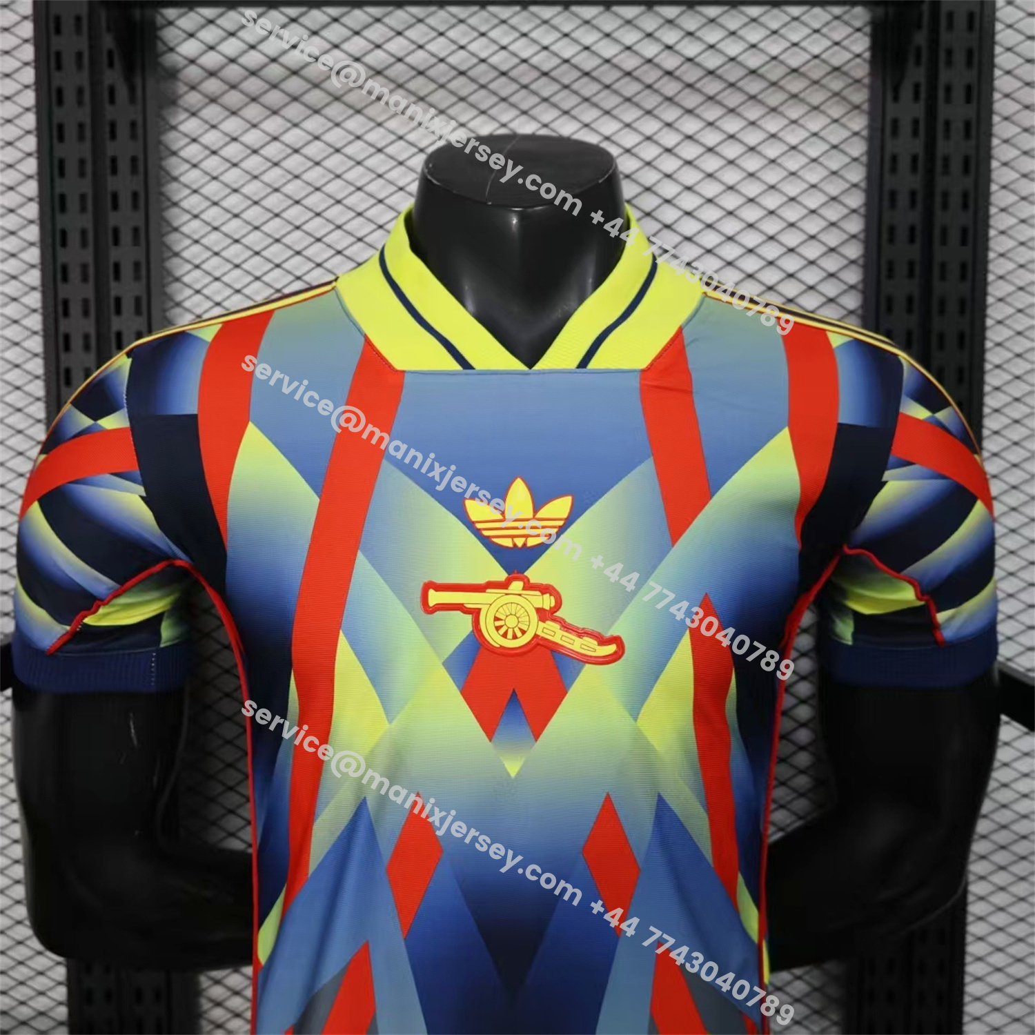 ManixJersey.com | Arsenal 25-26 Red Yellow Blue LFSTLR Jersey - Player Version -Customize Name, Number and Patch | Worldwide Shipping