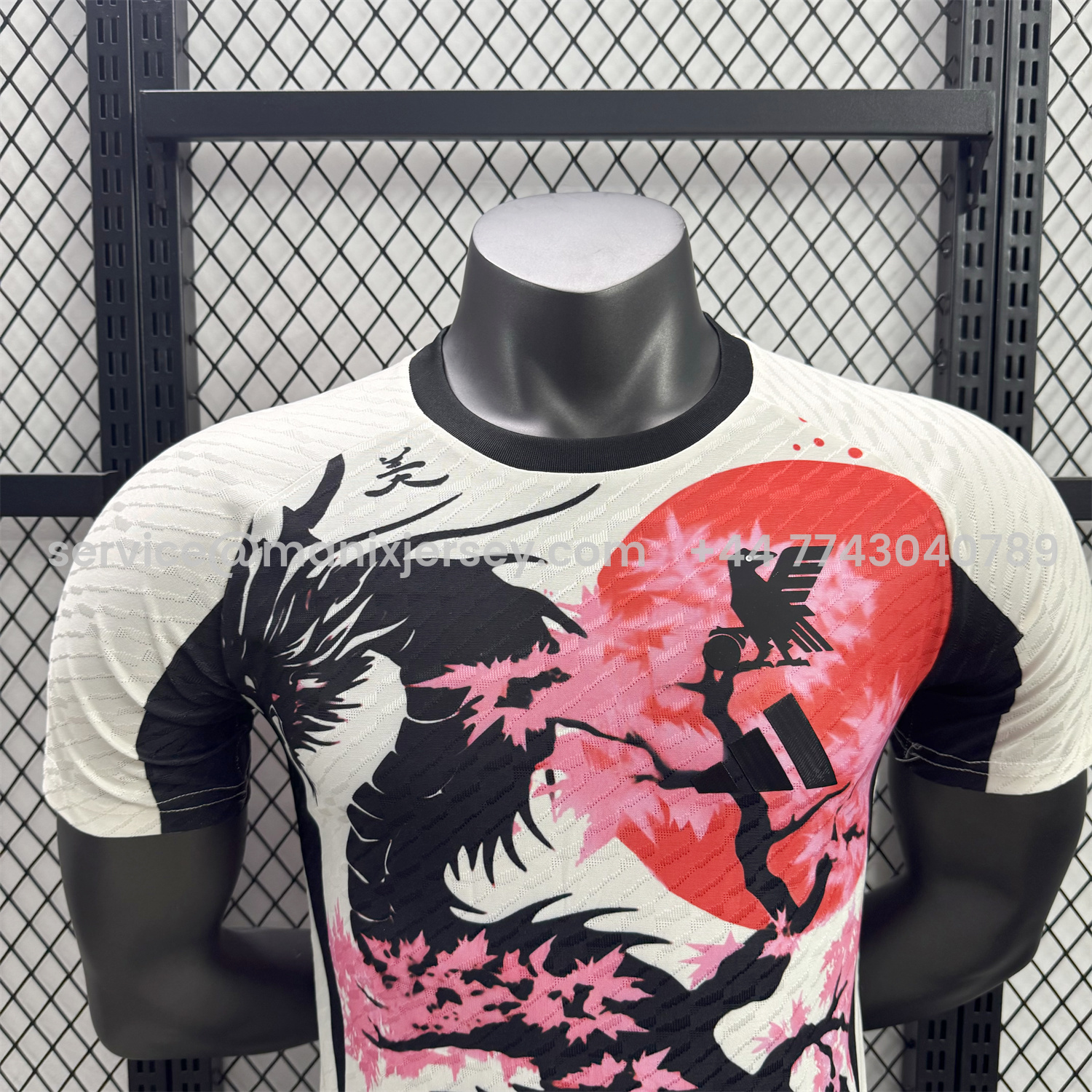 ManixJersey.com | Japan 25-26 Black Dragon Cherry Blossom Tree White Special Jersey - Player Version -Customize Name, Number and Patch | Worldwide Shipping