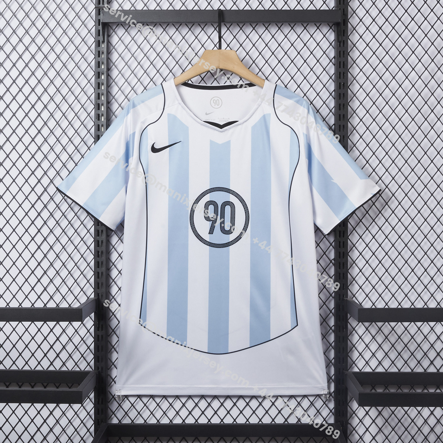 ManixJersey.com | Argentina 25-26 Retro Style Total 90 Blue White Jersey - Fans Version -Customize Name, Number and Patch | Worldwide Shipping