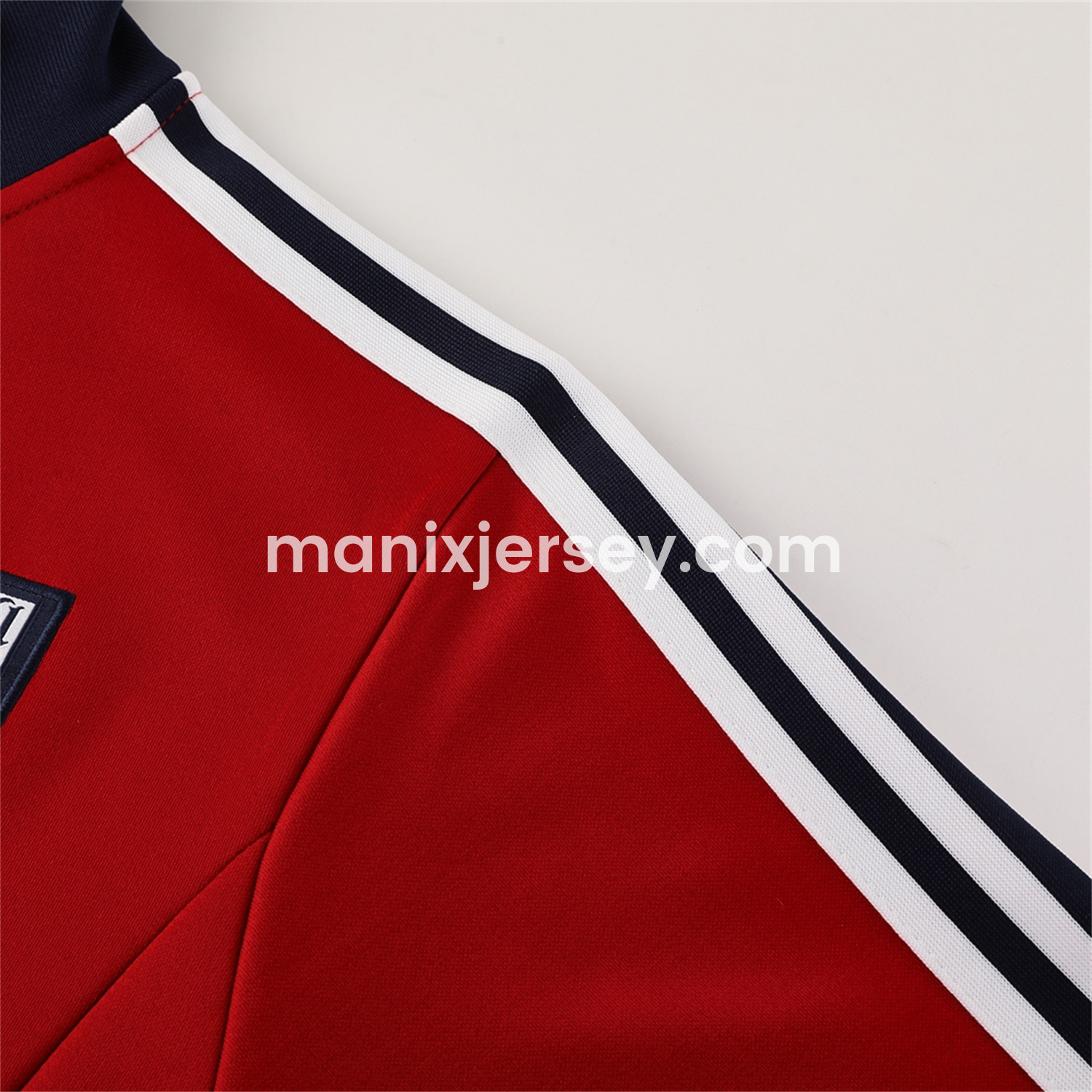 ManixJersey.com | Arsenal 24-25 Throwback Jacket Training Tracksuit - Red Jackets & Blue Pants -Customize Name, Number and Patch | Worldwide Shipping