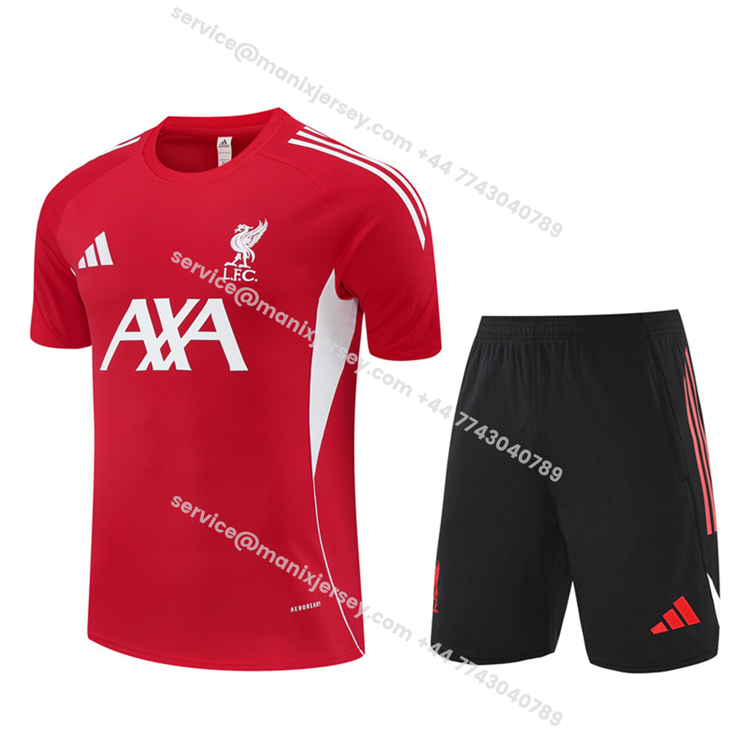 ManixJersey.com | Arsenal 25-26 Short-Sleeve Training Set - Red Top & Black Shorts -Customize Name, Number and Patch | Worldwide Shipping