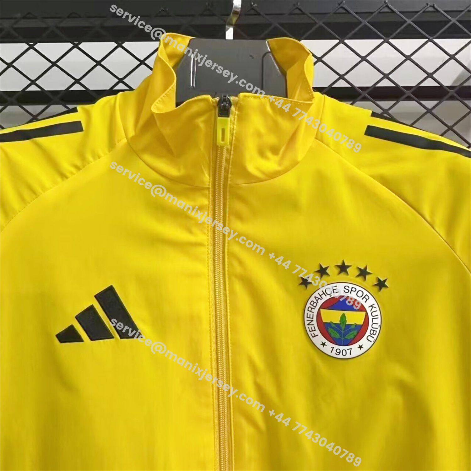ManixJersey.com | Fenerbahce 25-26 Windbreaker Jacket - Yellow -Customize Name, Number and Patch | Worldwide Shipping