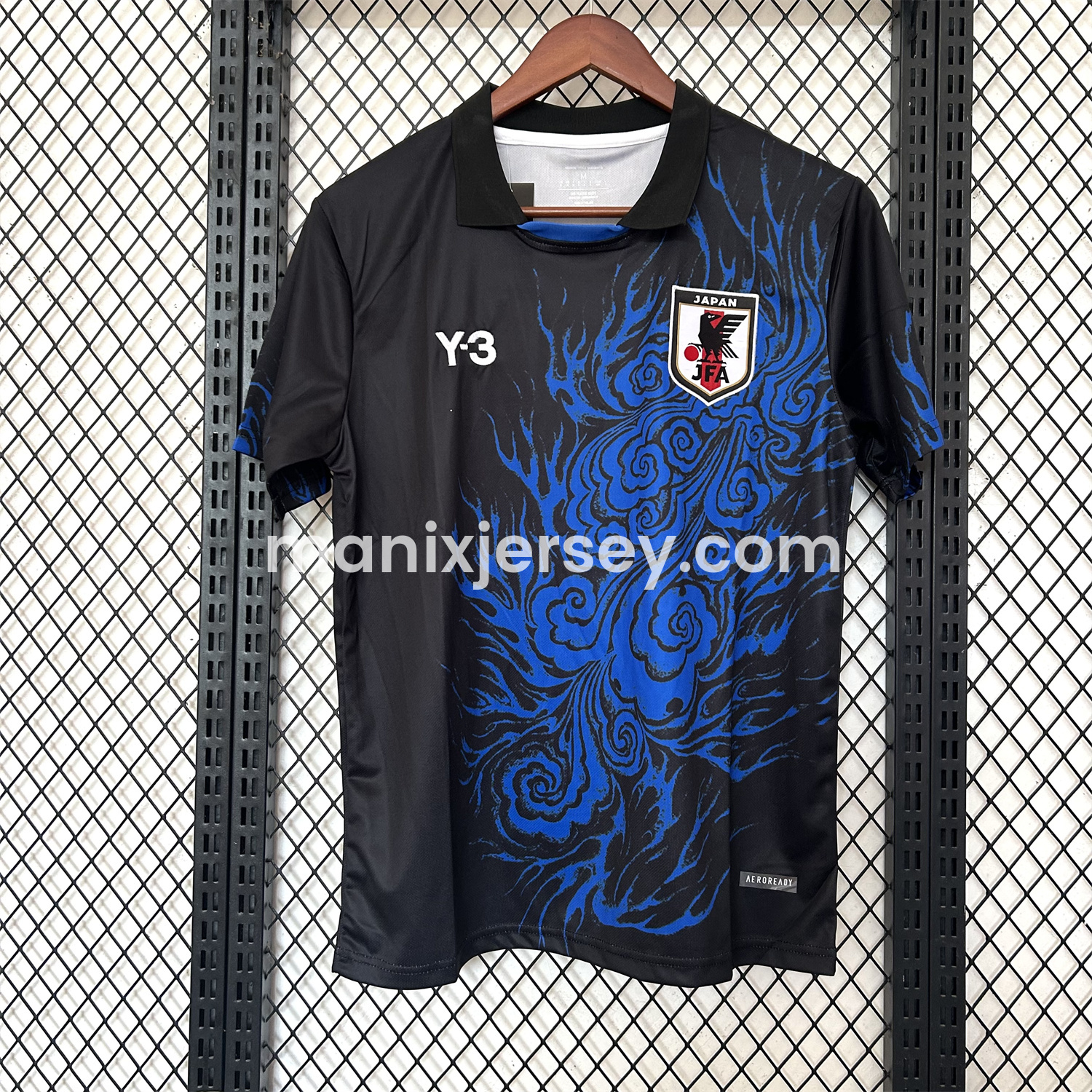 ManixJersey.com | Japan 25-26 Y-3 Blue Flame Black Special Jersey - Fans Version -Customize Name, Number and Patch | Worldwide Shipping