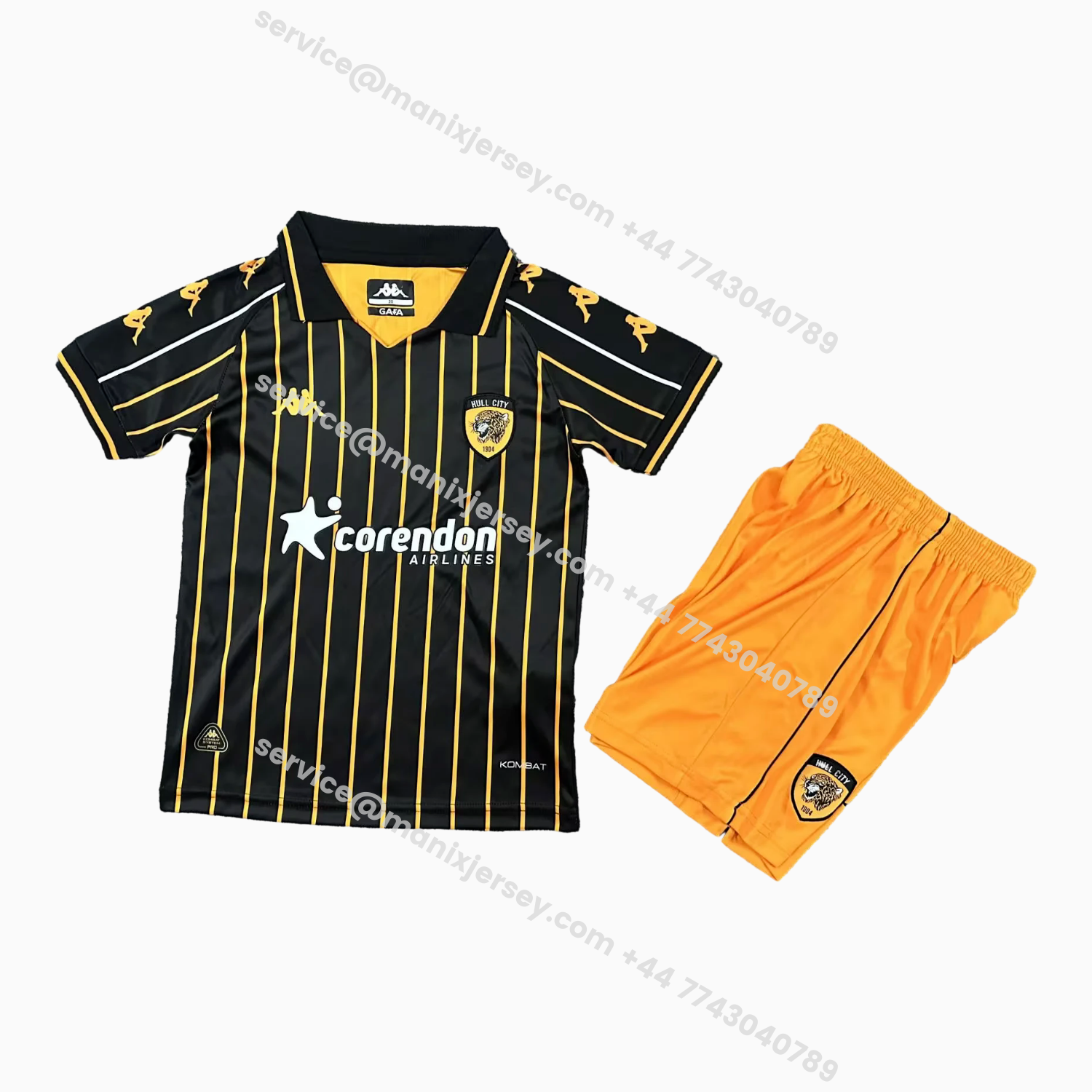 ManixJersey.com | Hull City 25-26 Away Kids Kit -Customize Name, Number and Patch | Worldwide Shipping