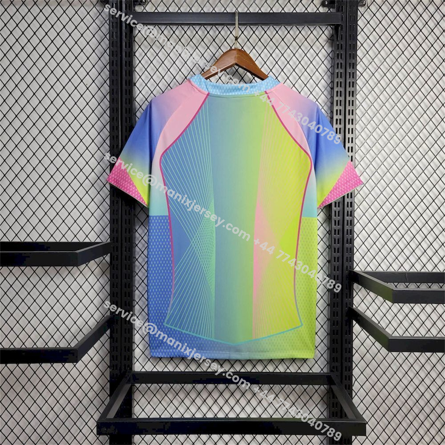 ManixJersey.com | Barcelona 25-26 T90 Pink Lines Green And Blue Gradient Special Jersey - Fans Version -Customize Name, Number and Patch | Worldwide Shipping