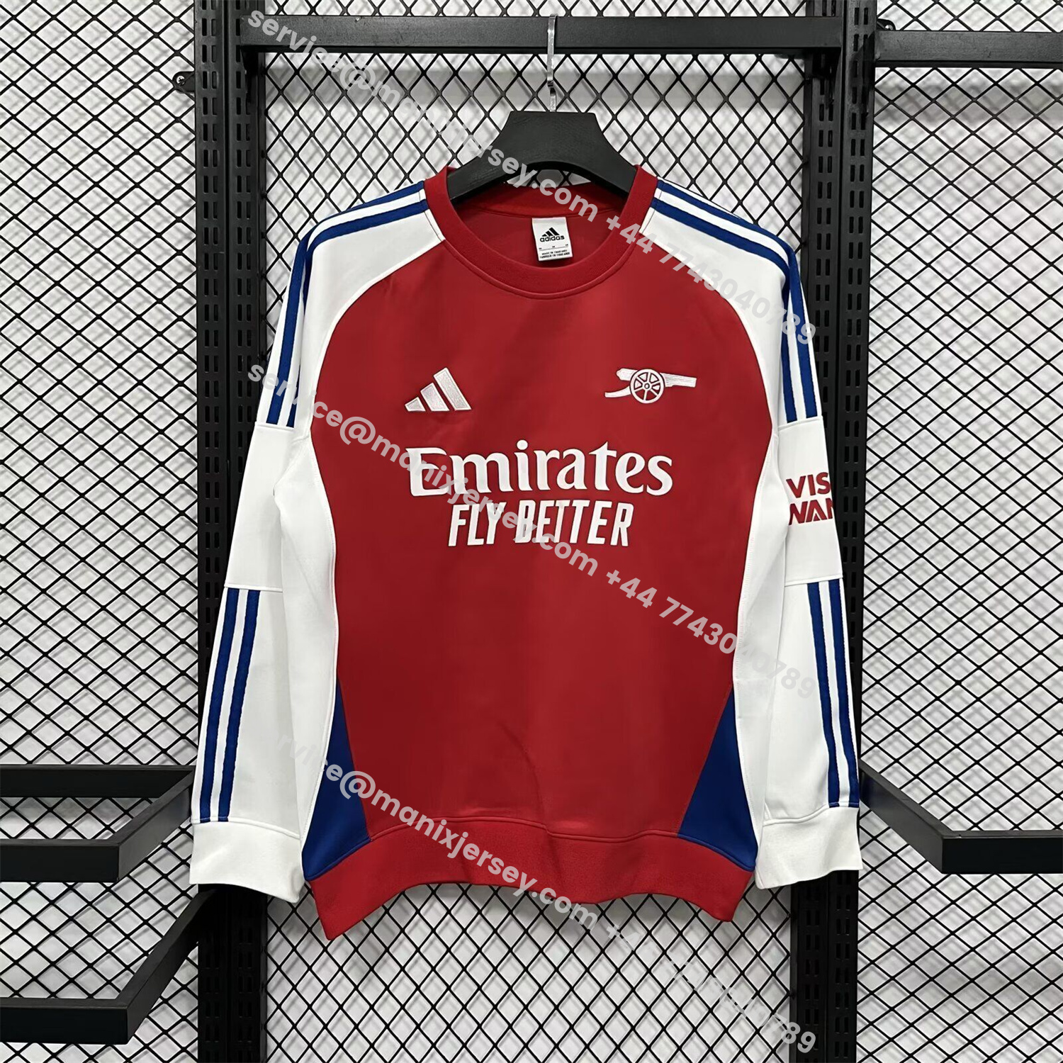 ManixJersey.com | Arsenal 25-26 Home Red Unisex Pullover Hoodie -Customize Name, Number and Patch | Worldwide Shipping