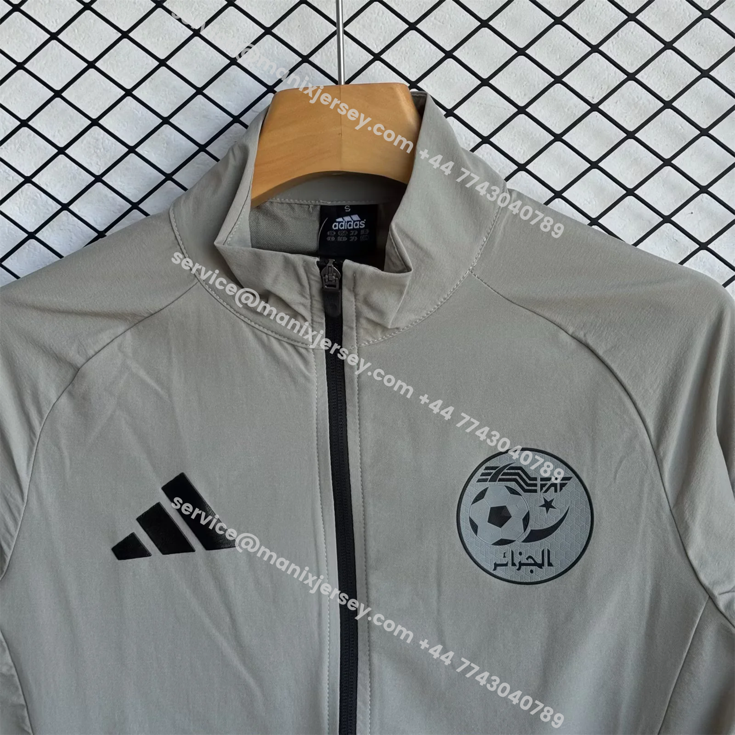 ManixJersey.com | Algeria 25-26 Windbreaker Training Set - Grey Top and Pants -Customize Name, Number and Patch | Worldwide Shipping