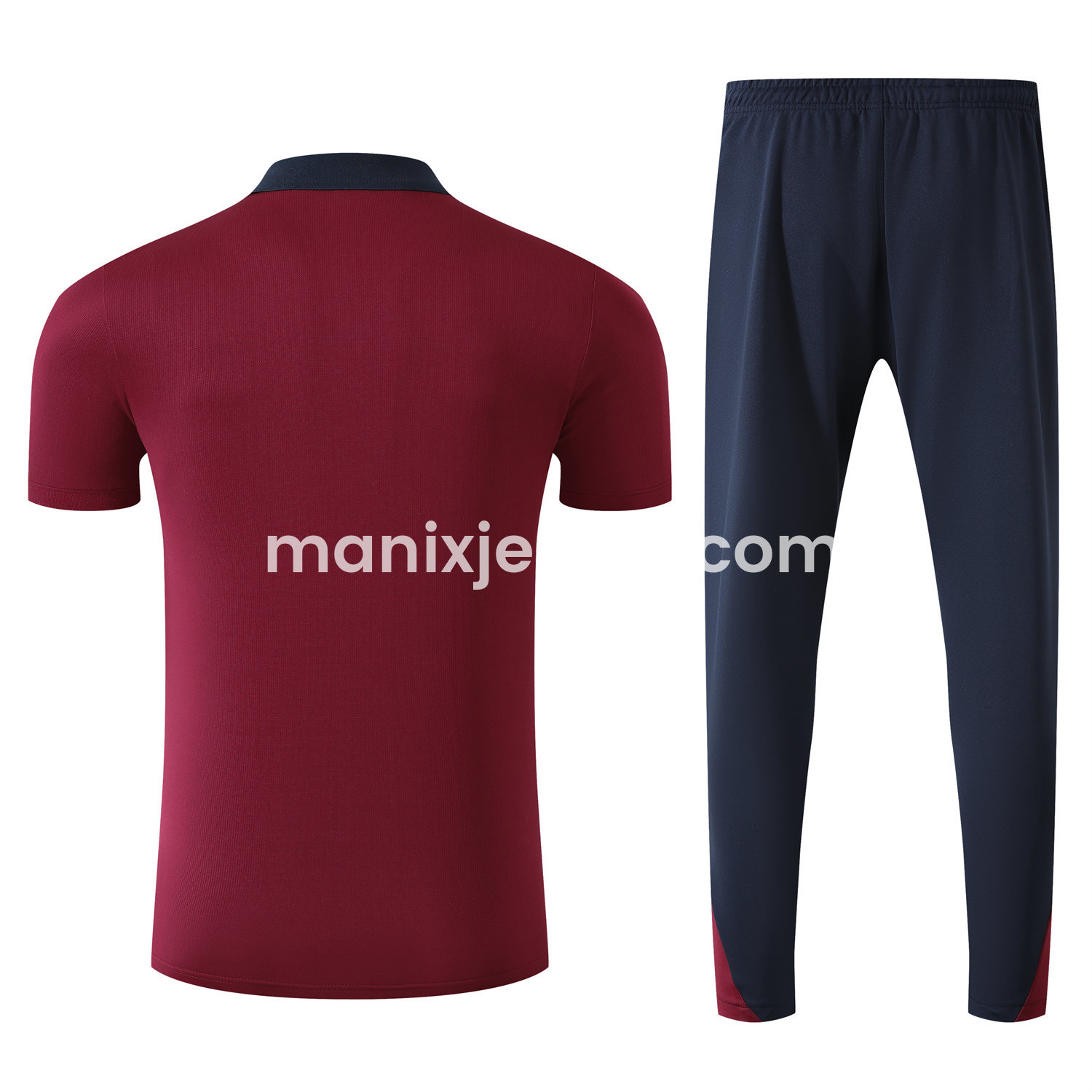 ManixJersey.com | England 25-26 POLO Short-Sleeve Training Set - Red Top and Deep Blue Pants -Customize Name, Number and Patch | Worldwide Shipping