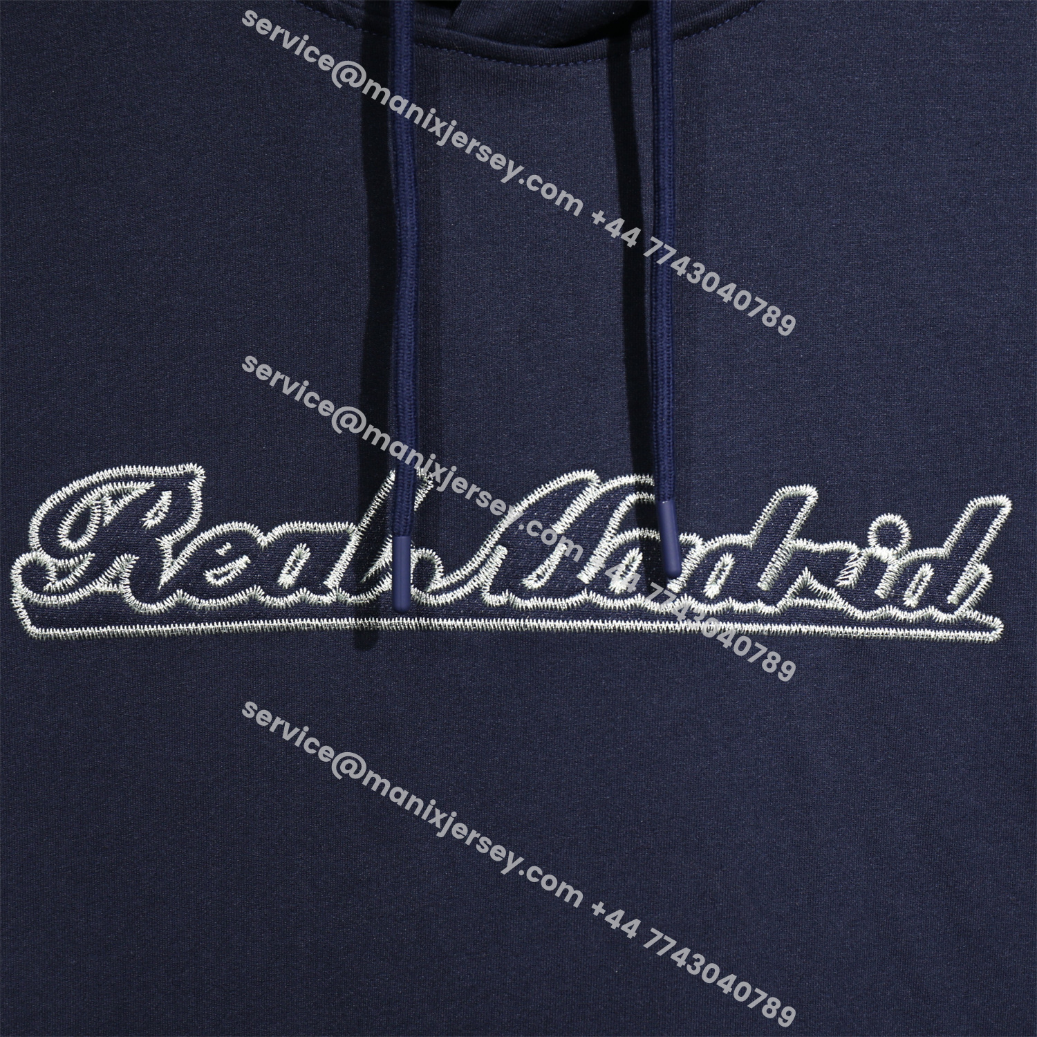 ManixJersey.com | Real Madrid 25-26 Pure Color Training Hoodie Set - Deep Blue Hoodie and Deep Blue Pants -Customize Name, Number and Patch | Worldwide Shipping