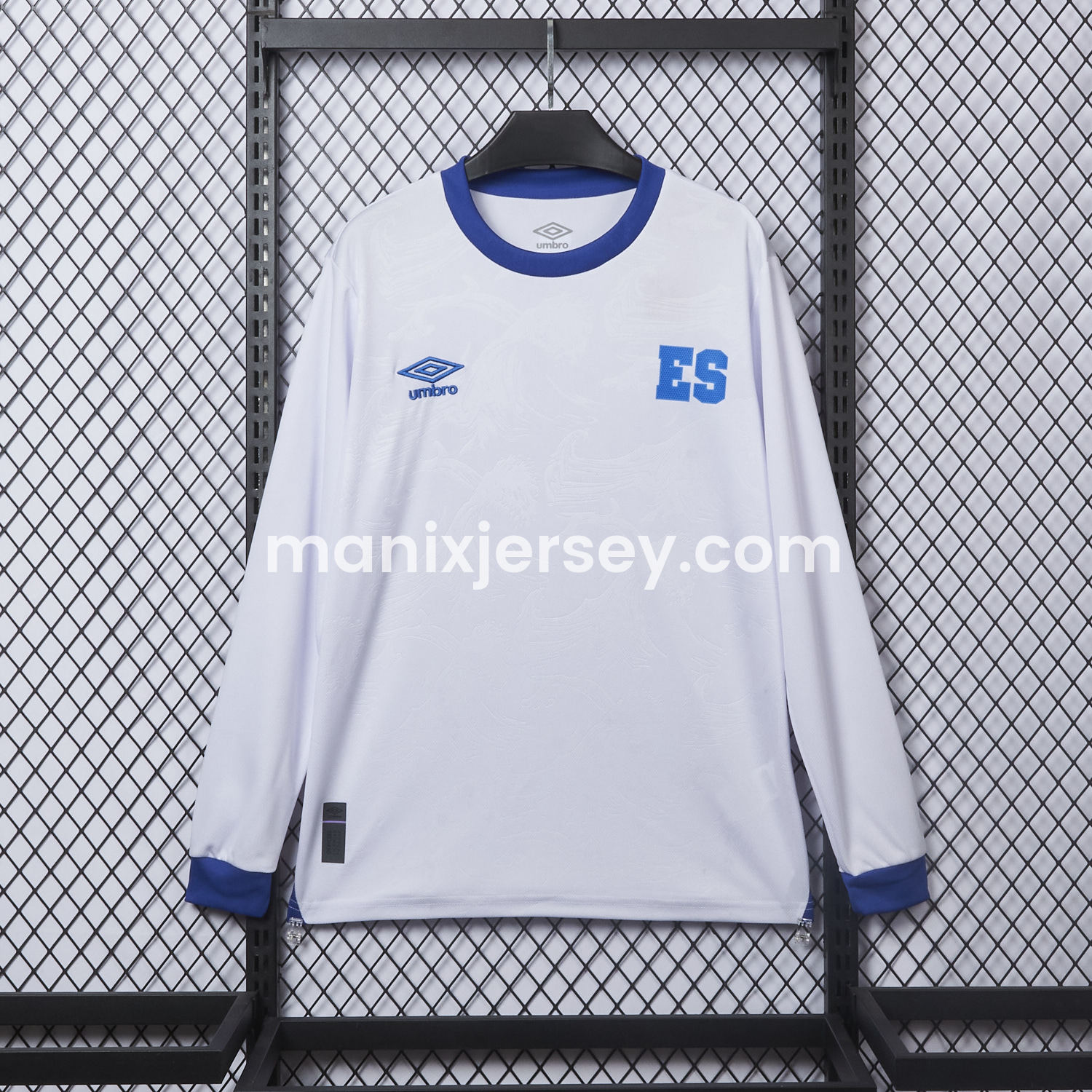 ManixJersey.com | El Salvador 2025-26 Away Long Sleeve Jersey - Fans Version -Customize Name, Number and Patch | Worldwide Shipping
