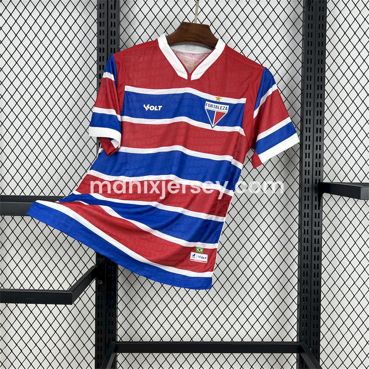 ManixJersey.com | Fortaleza 25-26 Home Red Blue Stripes Jersey - Fans Version -Customize Name, Number and Patch | Worldwide Shipping