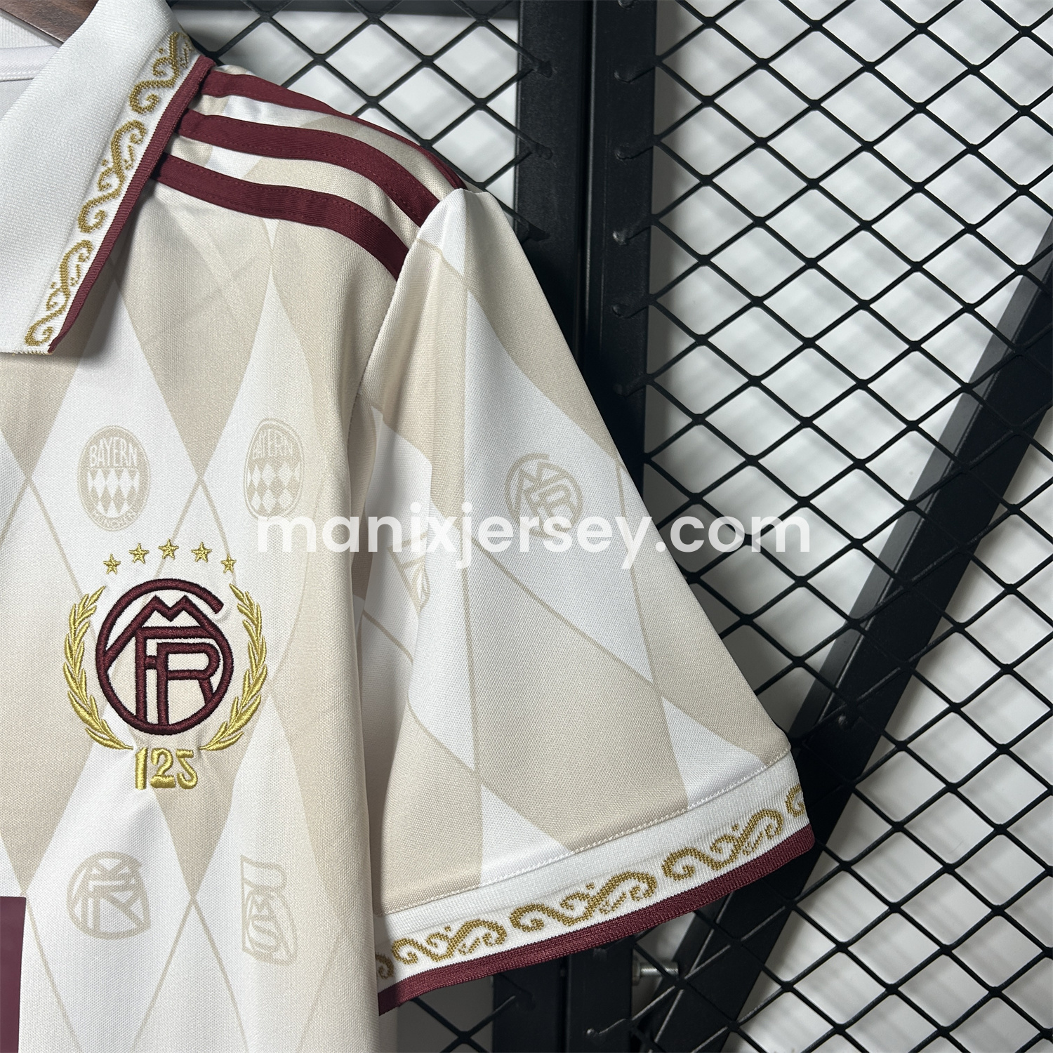 ManixJersey.com | Bayern Munich 2025 125th Anniversary Diamond Pattern Special Edition Jersey - Fans Version -Customize Name, Number and Patch | Worldwide Shipping