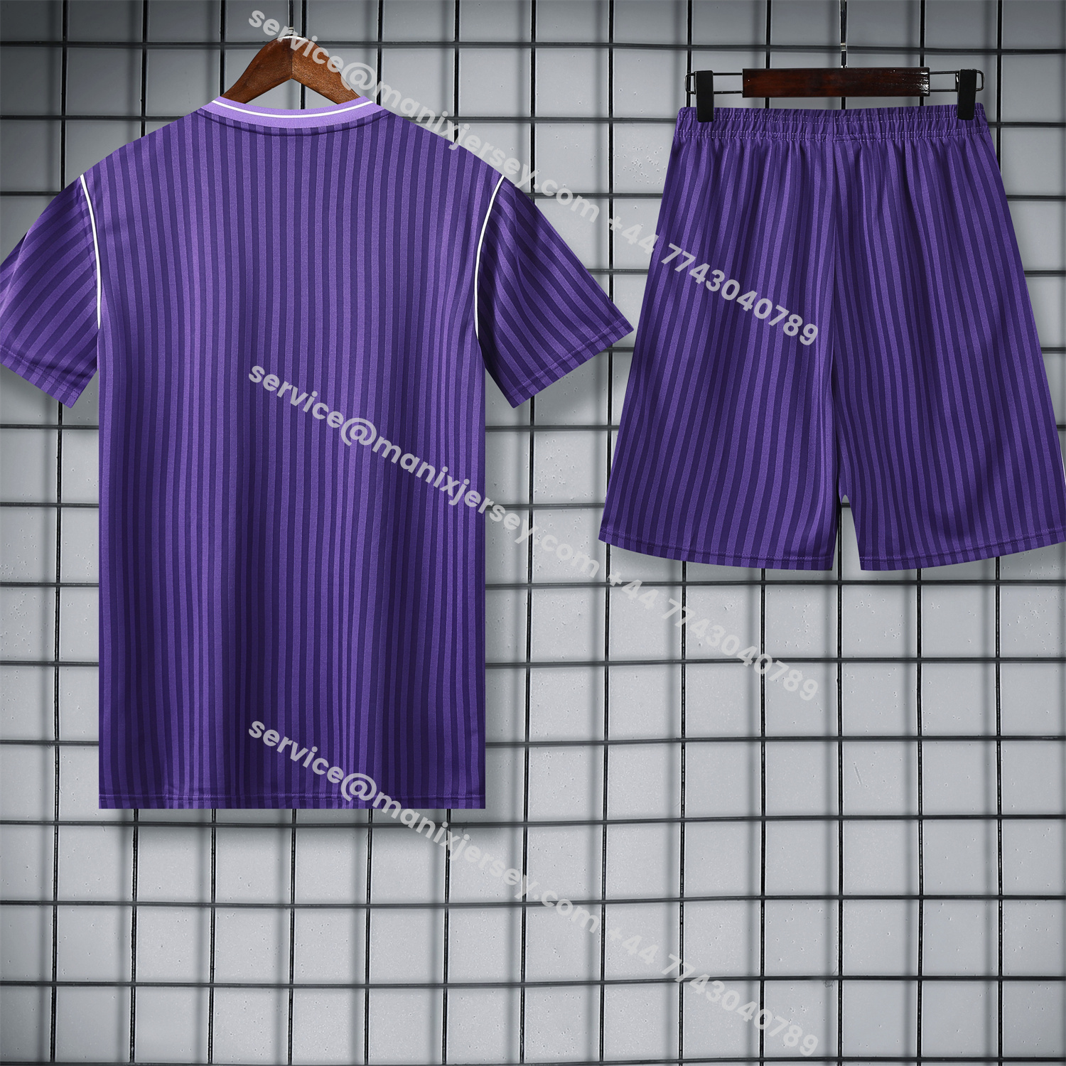ManixJersey.com | Real Madrid 25-26 Short-Sleeve Training Set - Pure Purple Top & Purple Shorts -Customize Name, Number and Patch | Worldwide Shipping