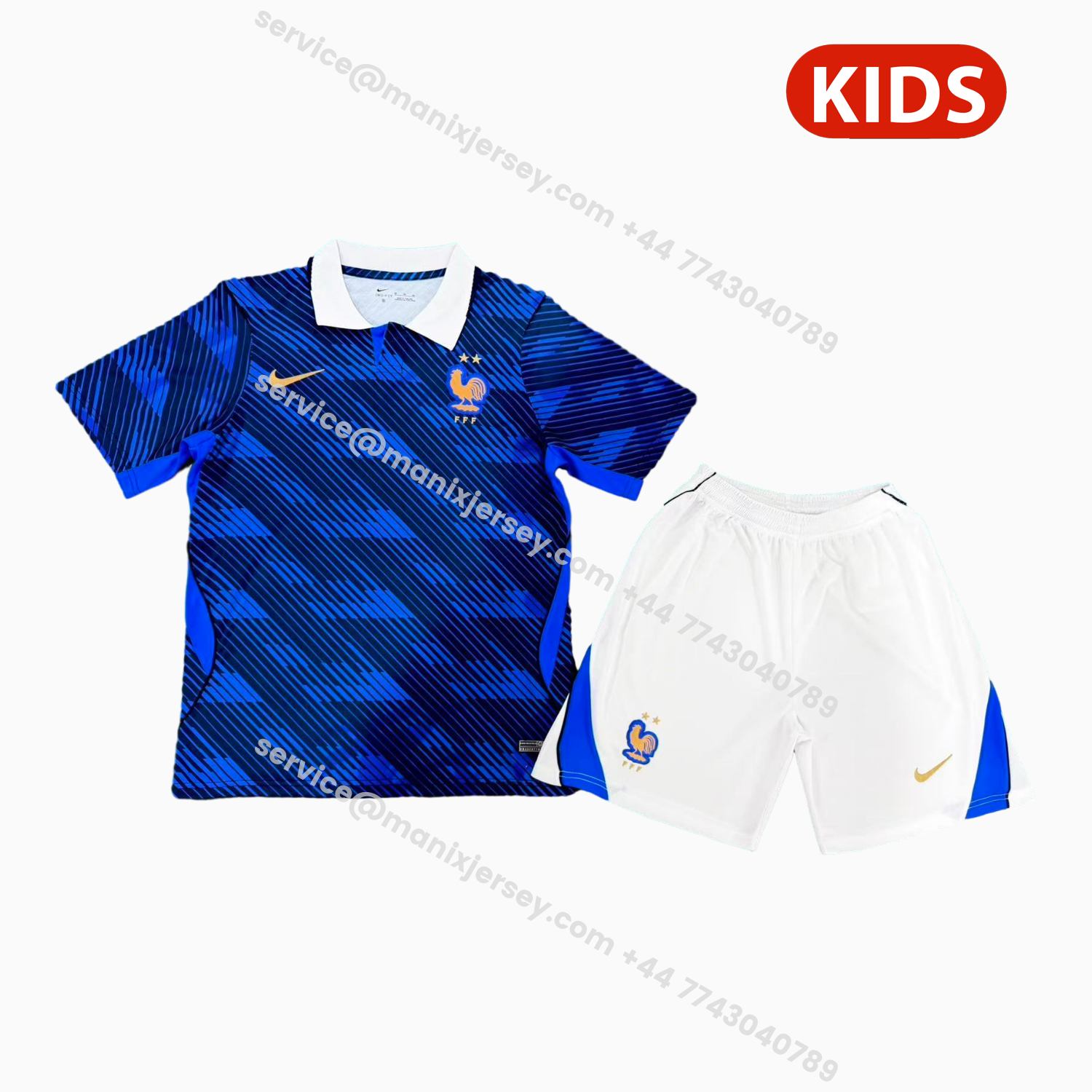ManixJersey.com | France 2026 Home Kids Kit -Customize Name, Number and Patch | Worldwide Shipping