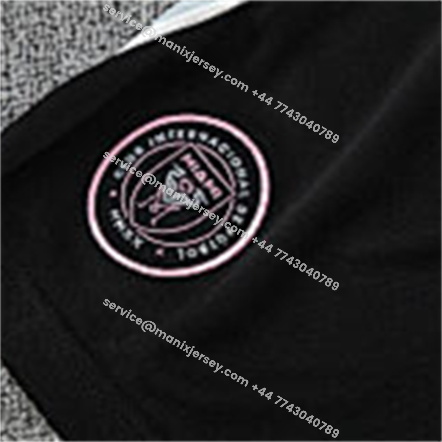 ManixJersey.com | INT M.A.M 25-26 Short-Sleeve Training Set - Light Grey Stripes Black Top & Black Shorts -Customize Name, Number and Patch | Worldwide Shipping