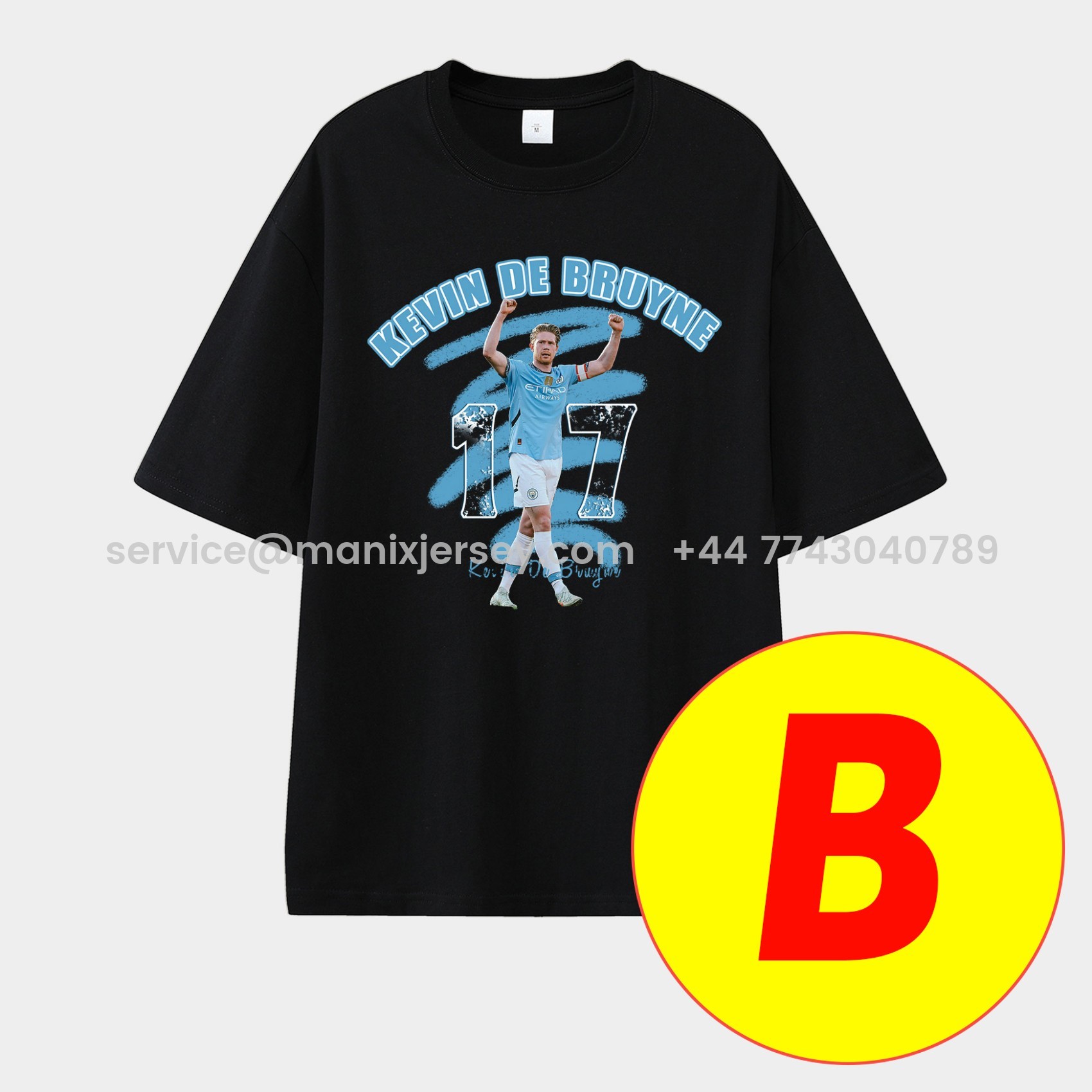 ManixJersey.com | Manchester City Kevin De Bruyne Career Memory Fragments Unisex Pure Cotton T-shirt -Customize Name, Number and Patch | Worldwide Shipping