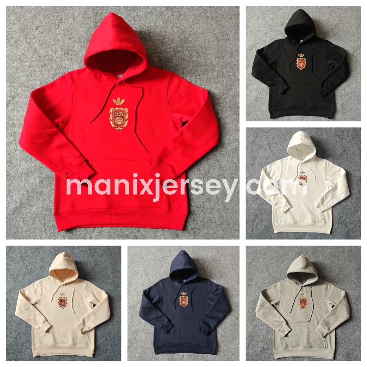 ManixJersey.com | Bayern Munich 2025 125th Anniversary Unisex Pullover Hoodie -Customize Name, Number and Patch | Worldwide Shipping
