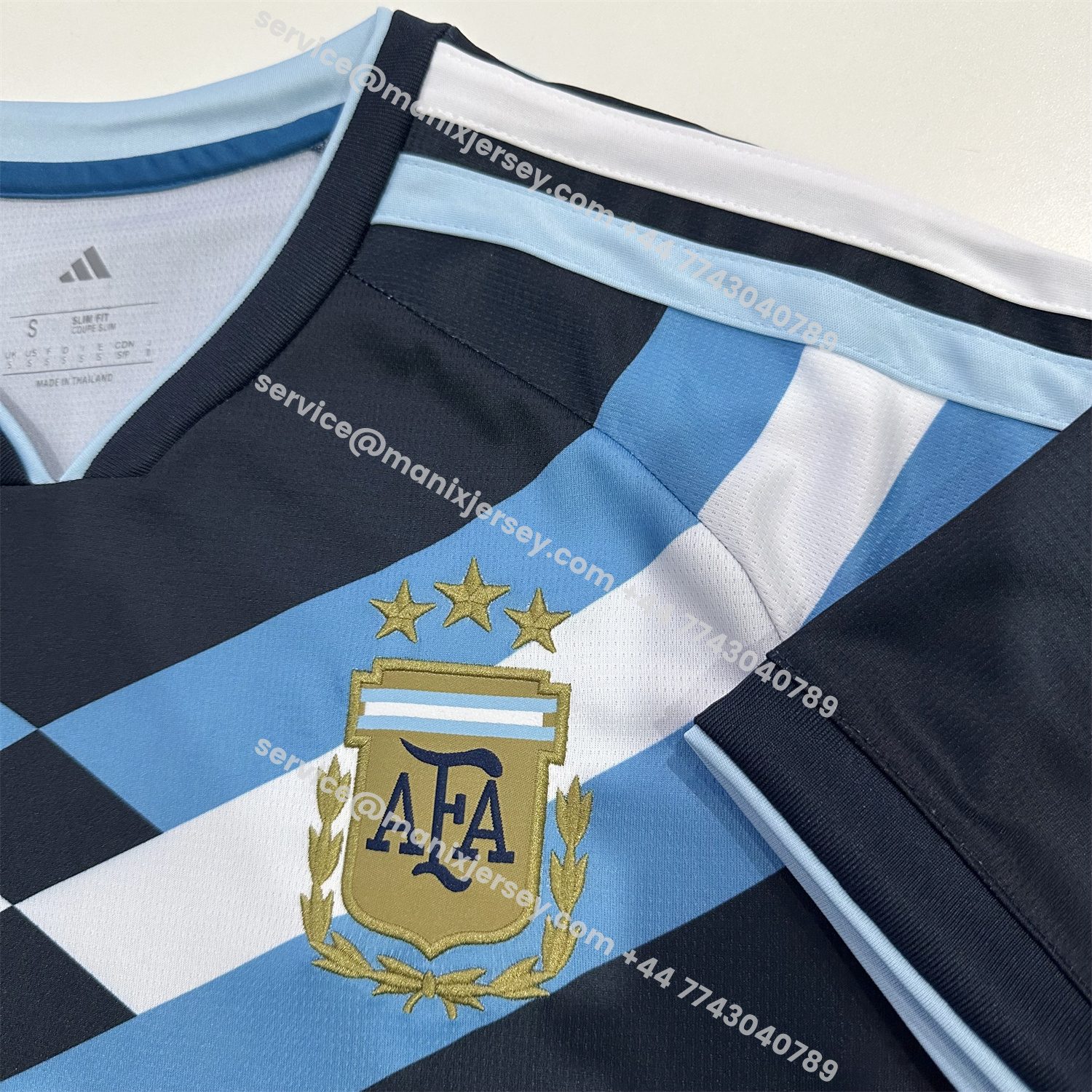 ManixJersey.com | Argentina 2026 Blue Shoulder Stripes Special Jersey - Fans Version -Customize Name, Number and Patch | Worldwide Shipping