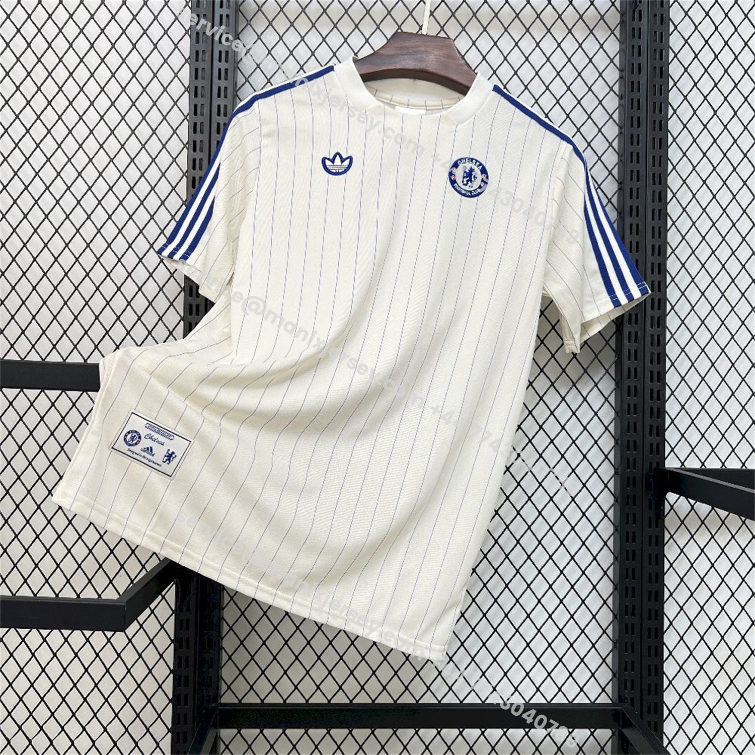 ManixJersey.com | C.H.E.L.S.E.A 25-26 Trefoil White Travel Jersey - Fans Version -Customize Name, Number and Patch | Worldwide Shipping