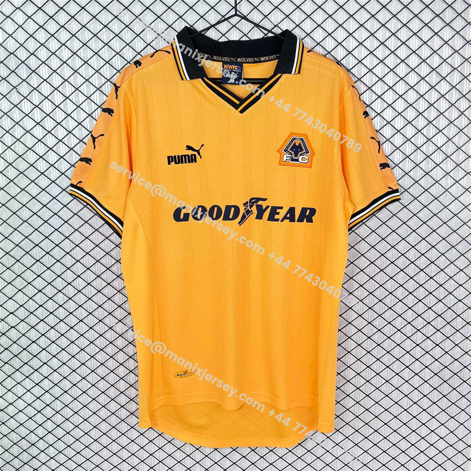 ManixJersey.com | Retro Wolverhampton Wanderers Wolves 1998-99 Home Jersey -Customize Name, Number and Patch | Worldwide Shipping