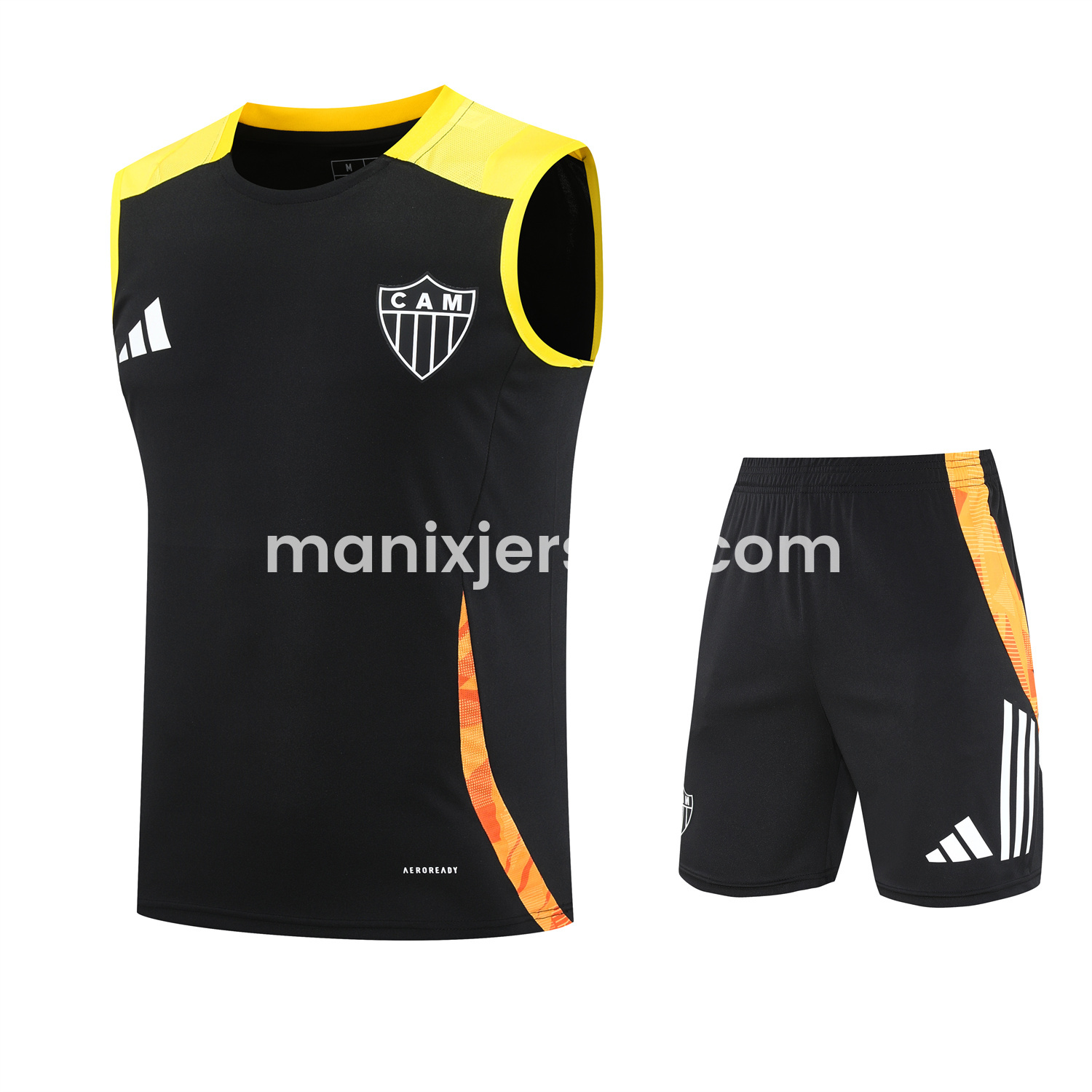 ManixJersey.com | Atletico Mineiro 25-26 Vest Training Set - Black Vest With Black Shorts -Customize Name, Number and Patch | Worldwide Shipping