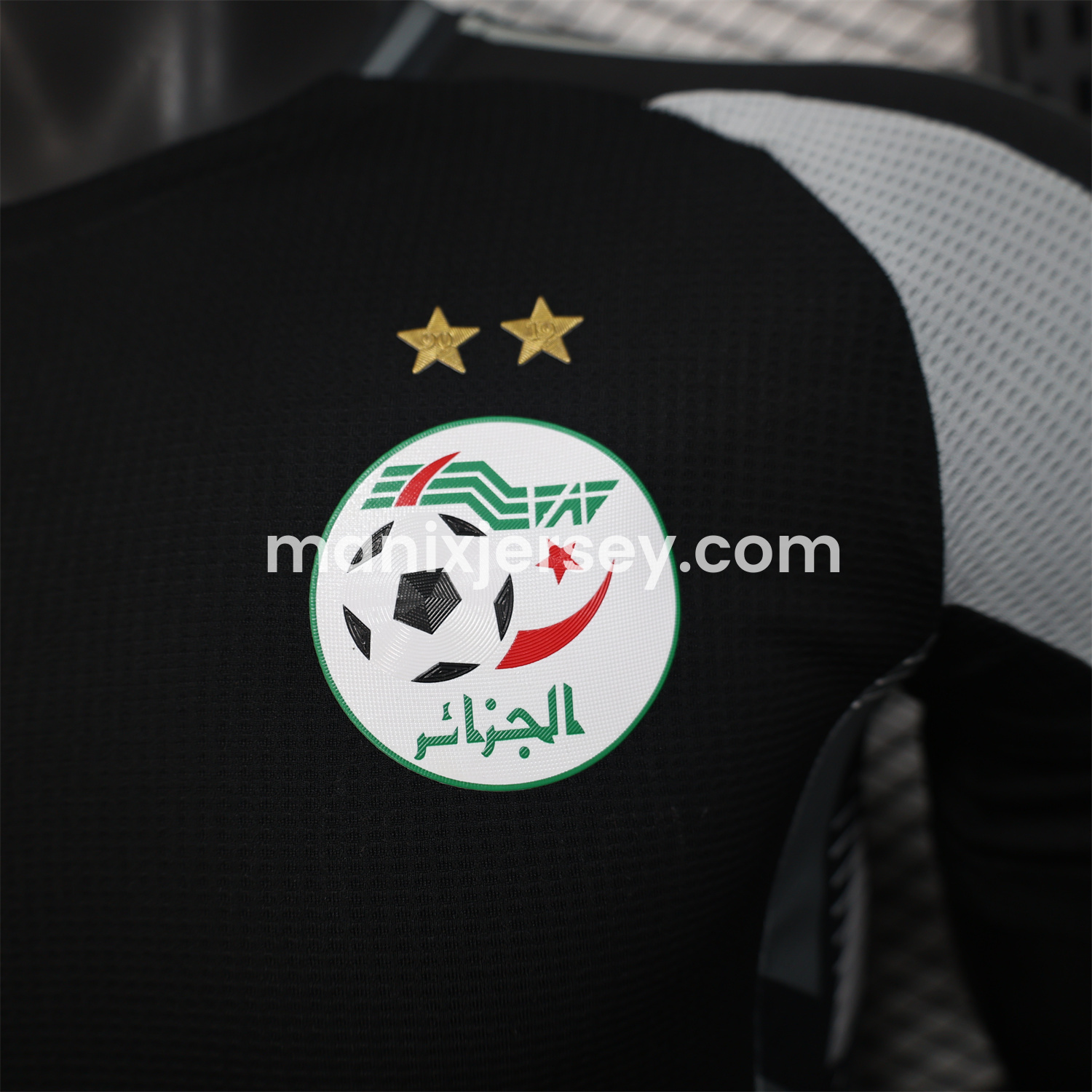 ManixJersey.com | Algeria 25-26 Pure Black Jersey with Grey Block - Player Version -Customize Name, Number and Patch | Worldwide Shipping