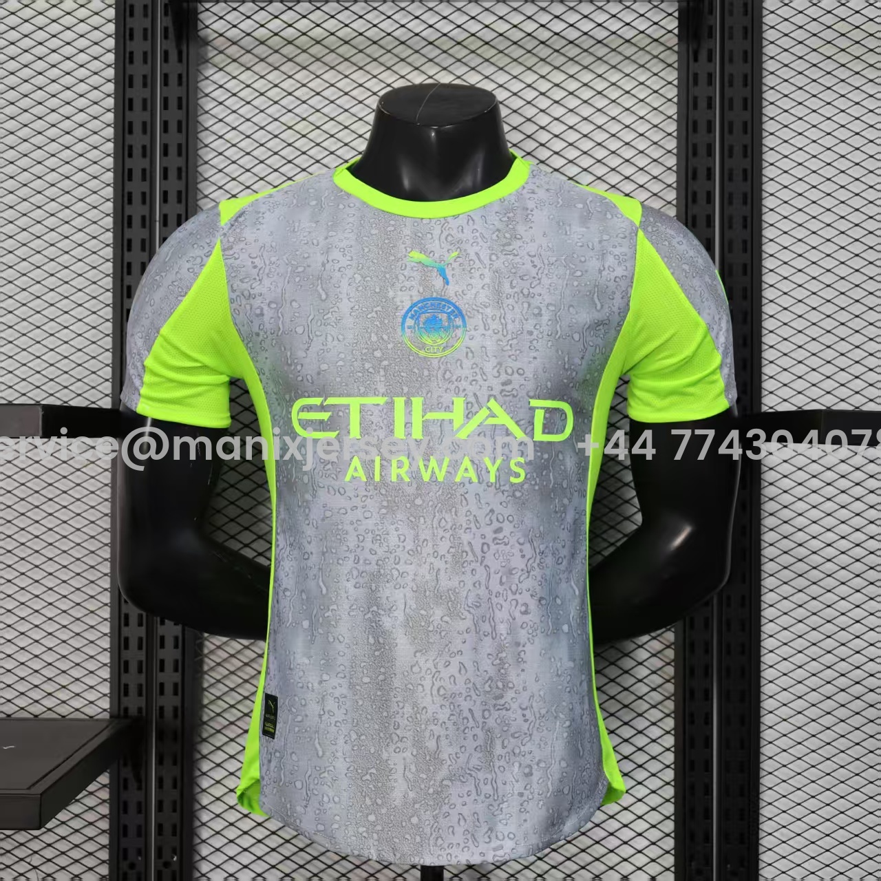 ManixJersey.com | Manchester City 25-26 Third Grey Green Jersey - Player Version -Customize Name, Number and Patch | Worldwide Shipping
