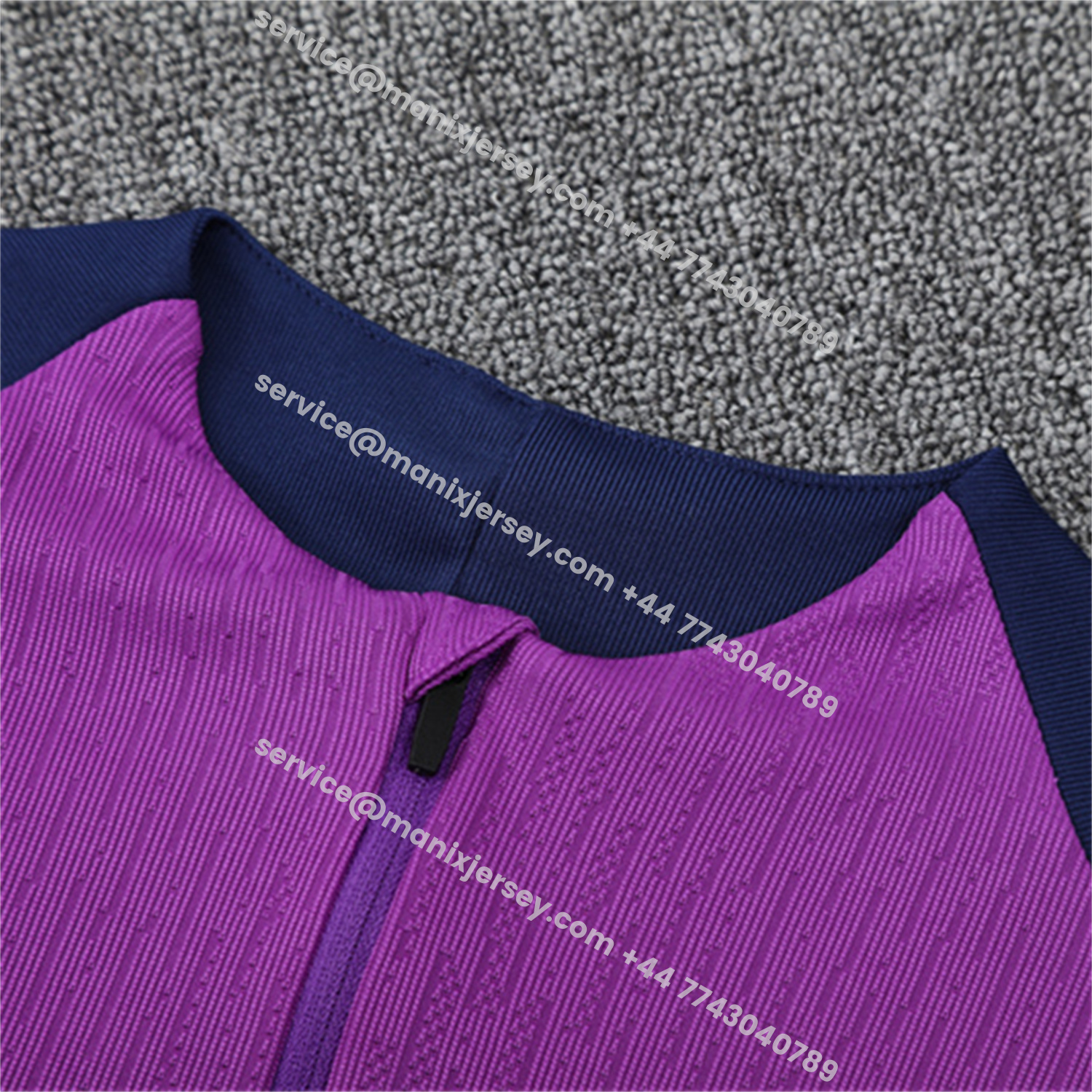 ManixJersey.com | Barcelona 25-26 Kids Long Sleeve Training Set - Purple Top & Deep Blue Pants -Customize Name, Number and Patch | Worldwide Shipping
