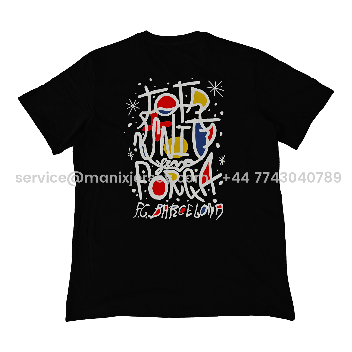 ManixJersey.com | Barcelona Tots Units Fem Força Full-Color Drawing Of The Shield T-shirt【Black】 -Customize Name, Number and Patch | Worldwide Shipping