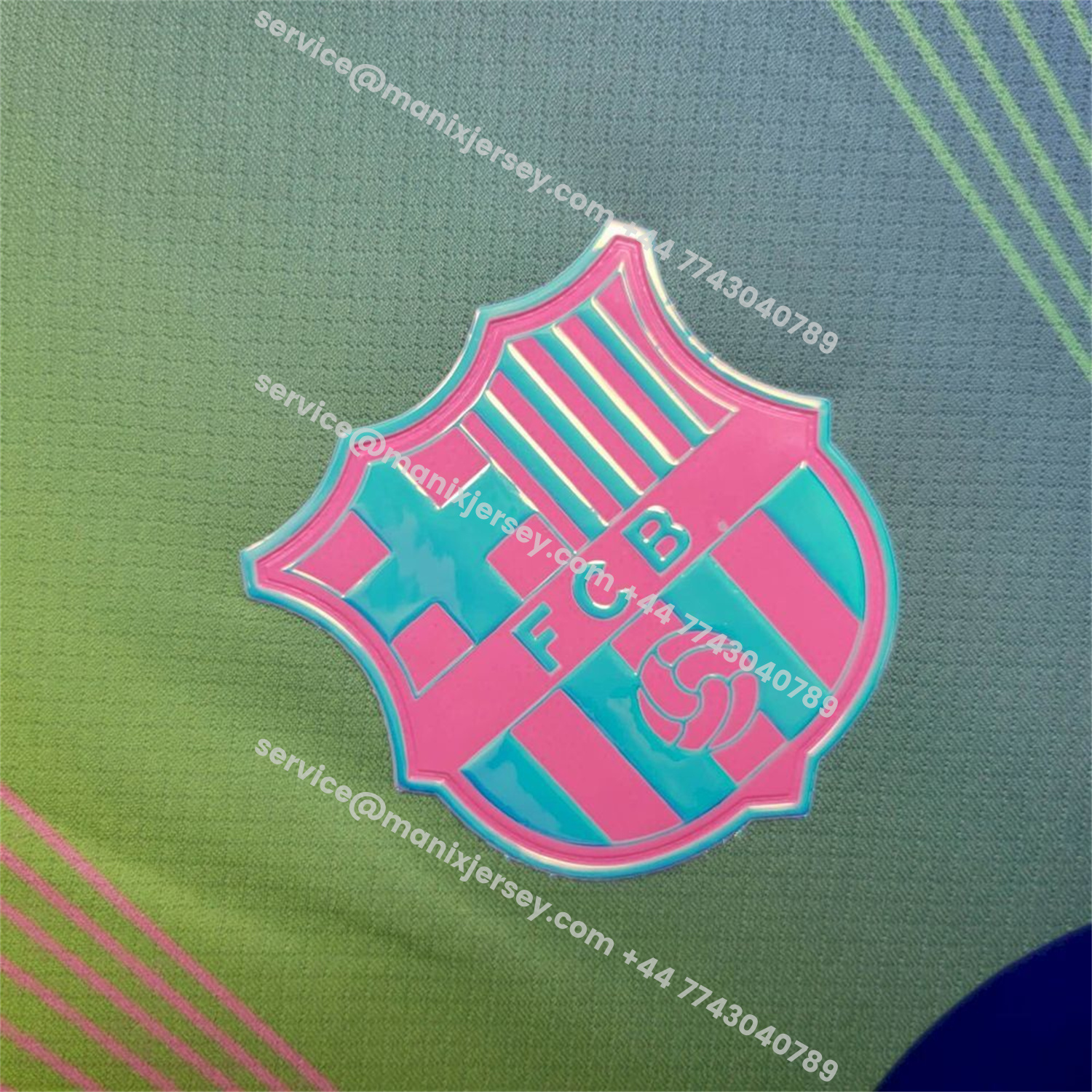 ManixJersey.com | Barcelona 25-26 T90 Pink Lines Green And Blue Gradient Special Jersey - Fans Version -Customize Name, Number and Patch | Worldwide Shipping