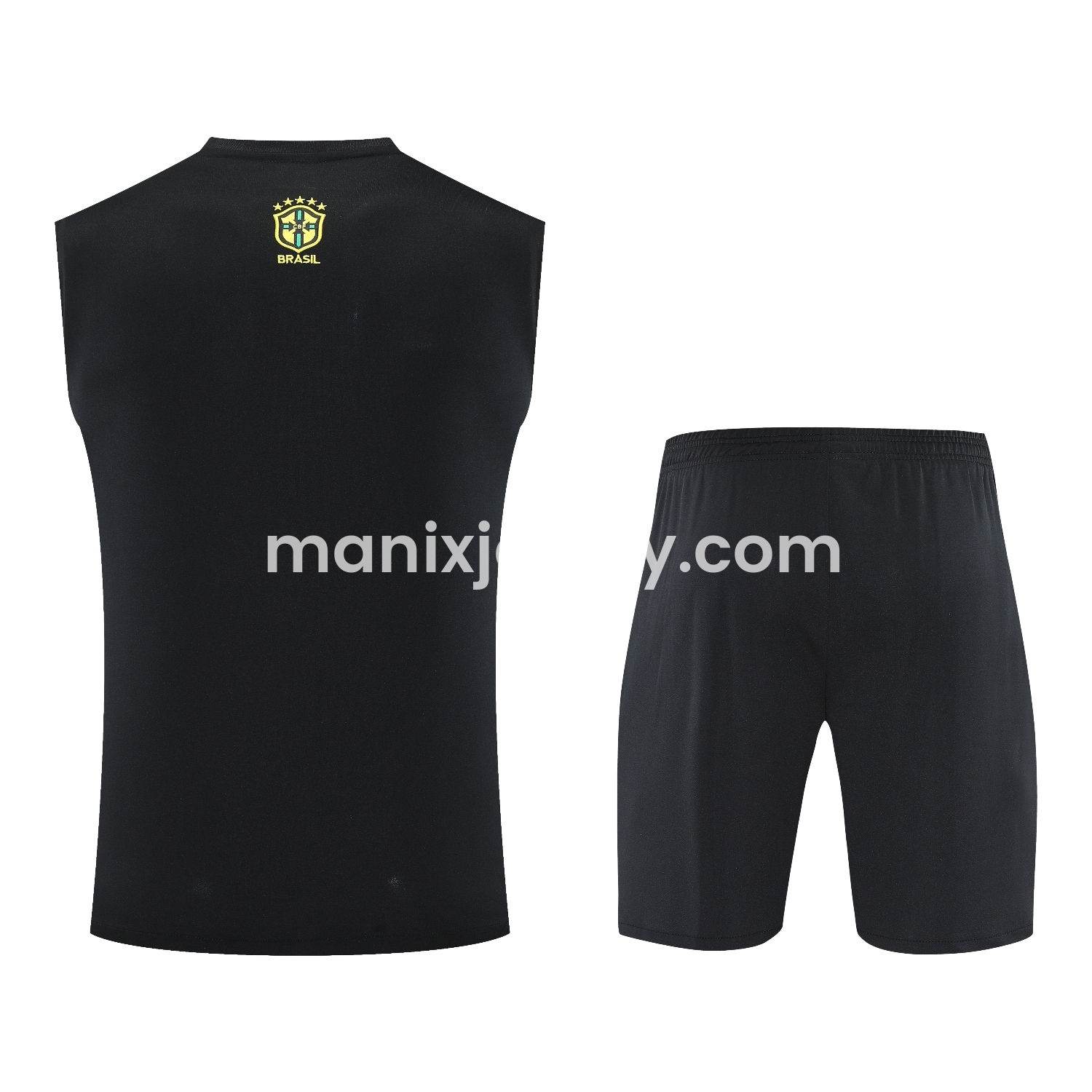 ManixJersey.com | Brazil 25-26 Blue Jesus Statue Vest Training Set - Blue Vest & Black Shorts -Customize Name, Number and Patch | Worldwide Shipping