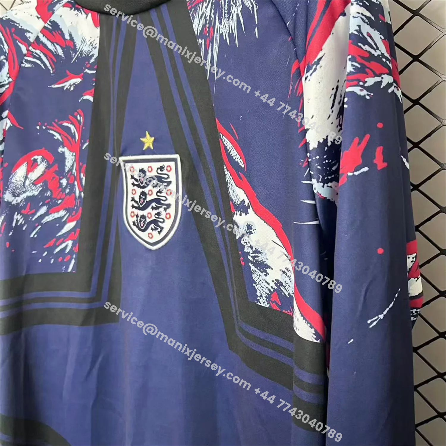 ManixJersey.com | England 2026 Hollywood Special Long Sleeves Jersey - Fans Version -Customize Name, Number and Patch | Worldwide Shipping