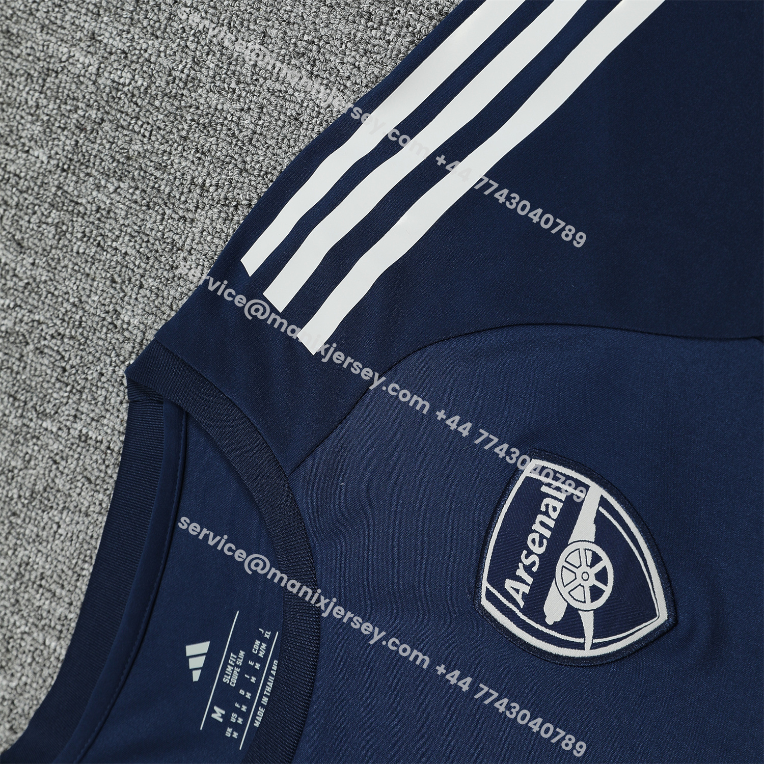 ManixJersey.com | Arsenal 25-26 Short-Sleeve Training Set - Deep Blue Top & Shorts -Customize Name, Number and Patch | Worldwide Shipping