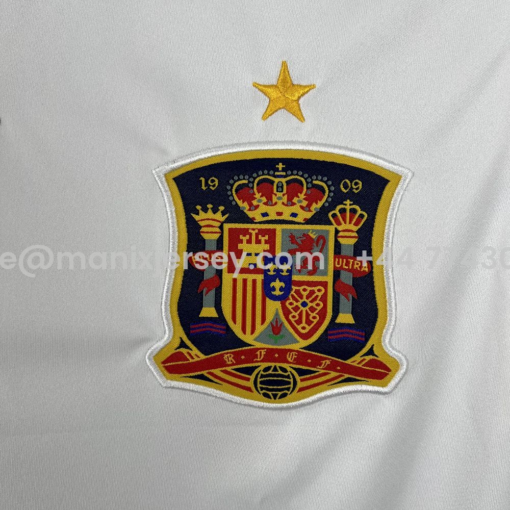 ManixJersey.com | Retro Spain 2011 Away White Jersey -Customize Name, Number and Patch | Worldwide Shipping