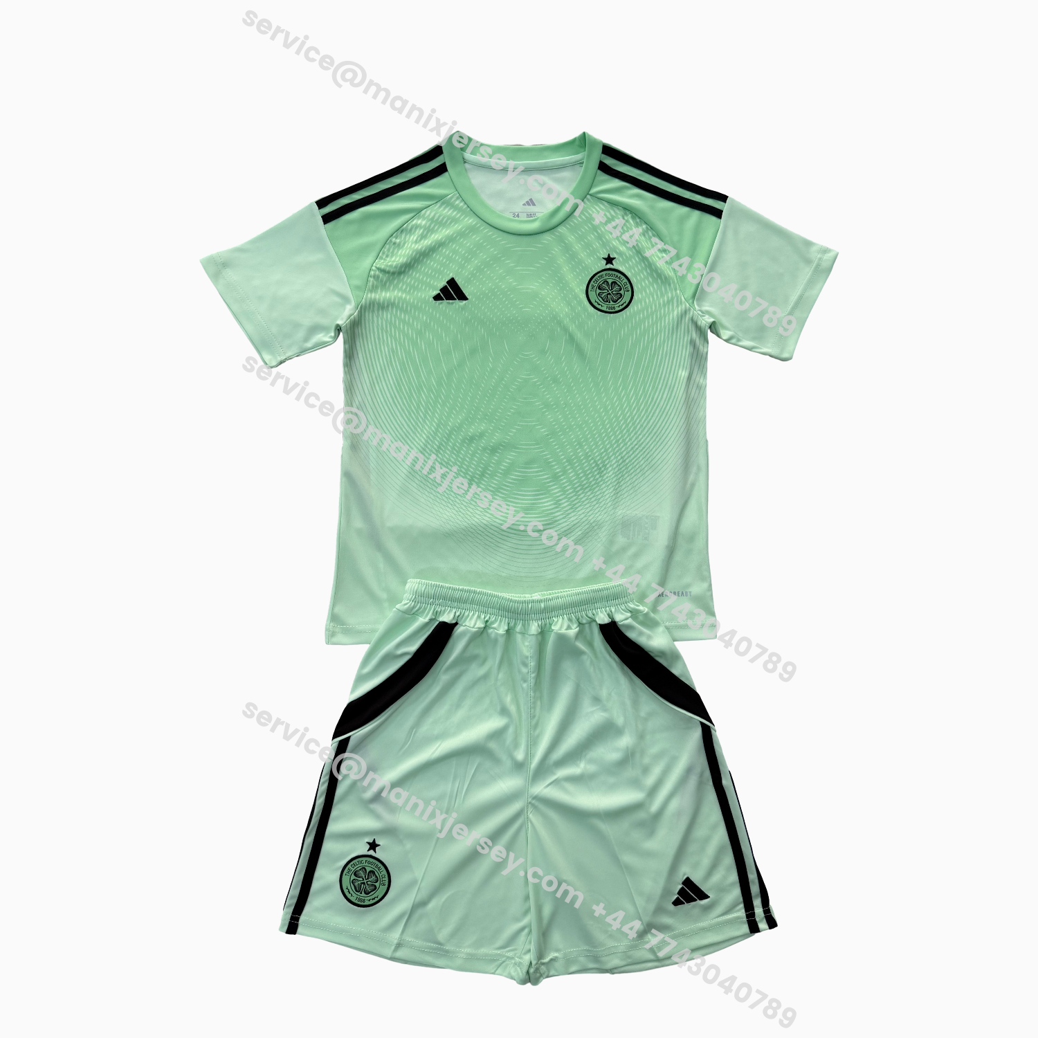 ManixJersey.com | Celtic 25-26 Green Goalkeeper Kids Kit -Customize Name, Number and Patch | Worldwide Shipping