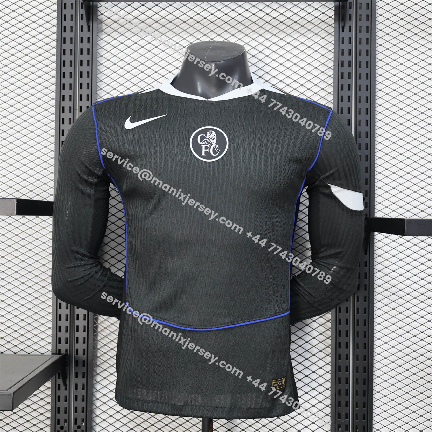 ManixJersey.com | C.H.E.L.S.E.A 25-26 Third Long Unsponsored Black Jersey - Player Version -Customize Name, Number and Patch | Worldwide Shipping