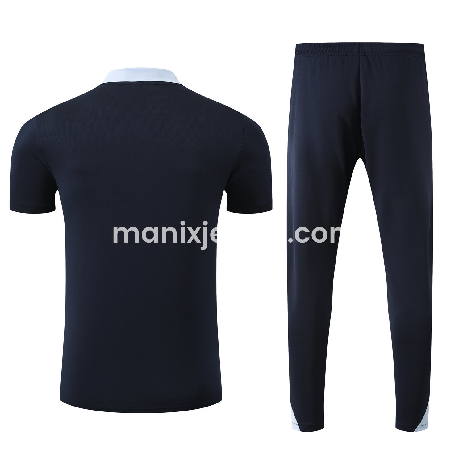 ManixJersey.com | France 25-26 POLO Short-Sleeve Training Set - Deep Blue Top and Pants -Customize Name, Number and Patch | Worldwide Shipping