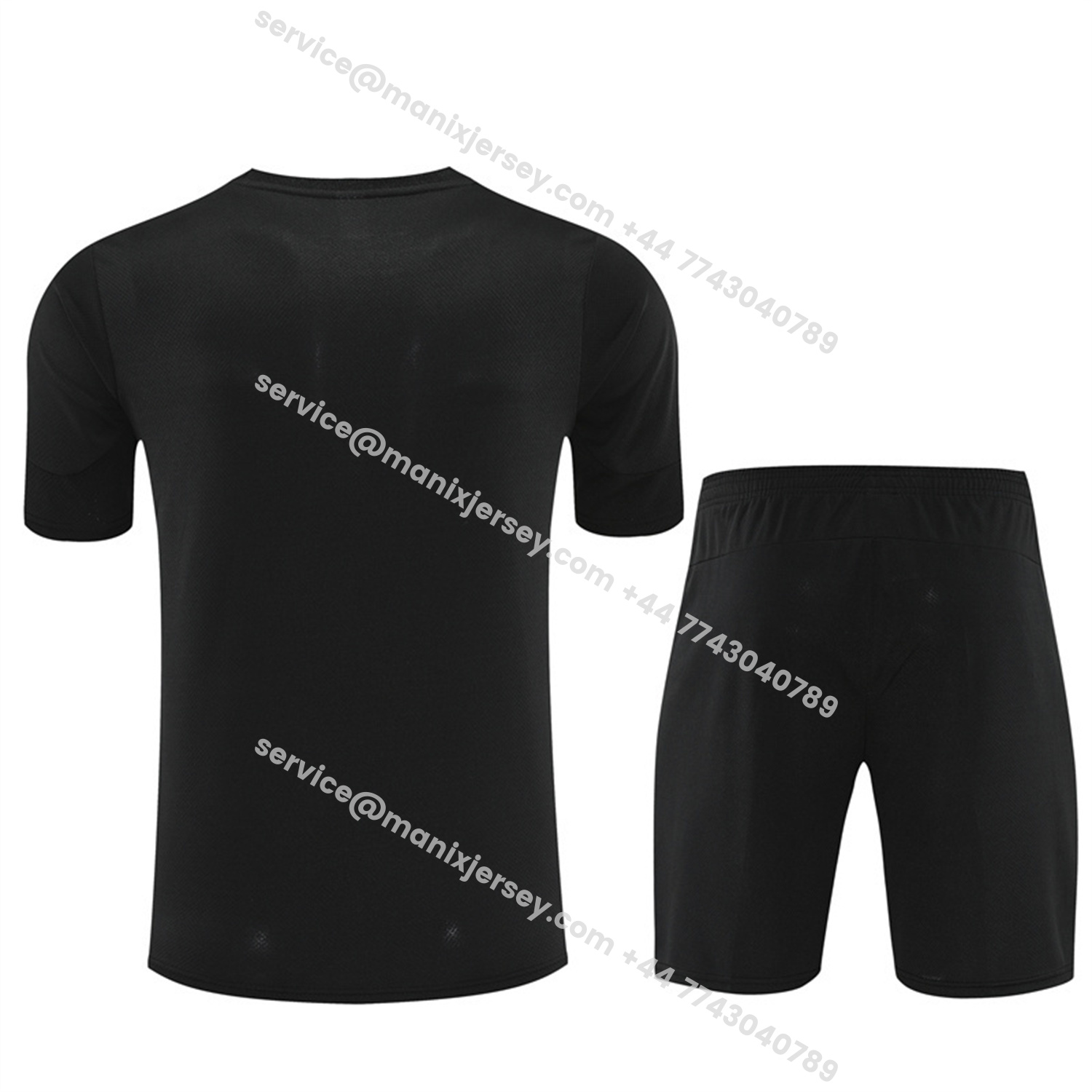 ManixJersey.com | Manchester City 25-26 Short-Sleeve Training Set - Black Top & Black Shorts -Customize Name, Number and Patch | Worldwide Shipping