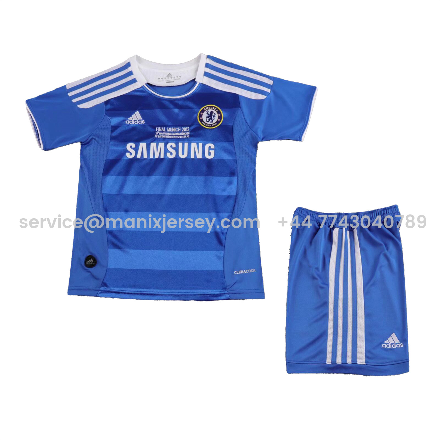 ManixJersey.com | Retro C.H.E.L.S.E.A 2011-12 Champions League Final Home Kids Kit -Customize Name, Number and Patch | Worldwide Shipping