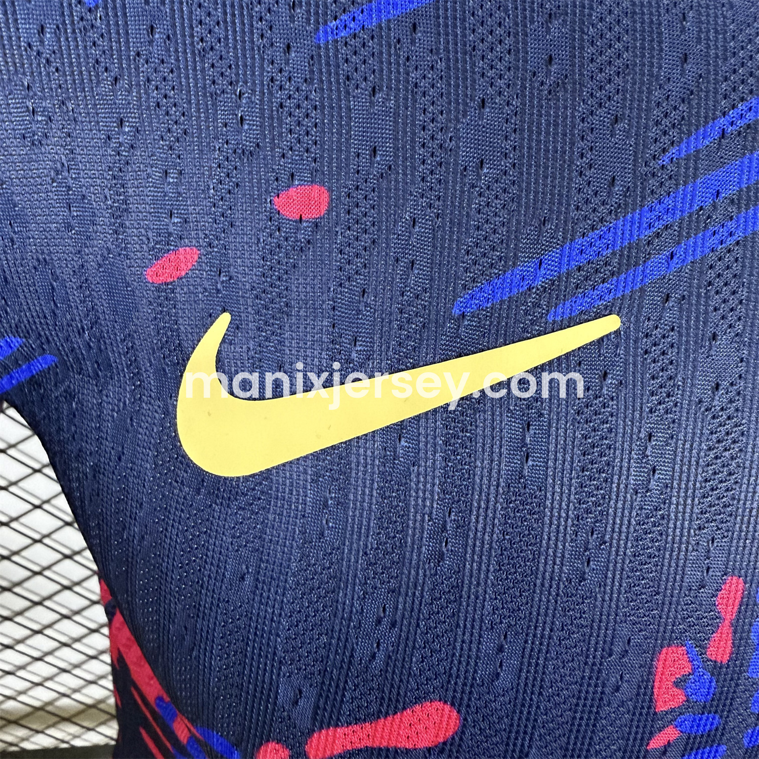 ManixJersey.com | Barcelona 25-26 Red and Blue Graffiti Deep Blue Jersey - Player Version -Customize Name, Number and Patch | Worldwide Shipping