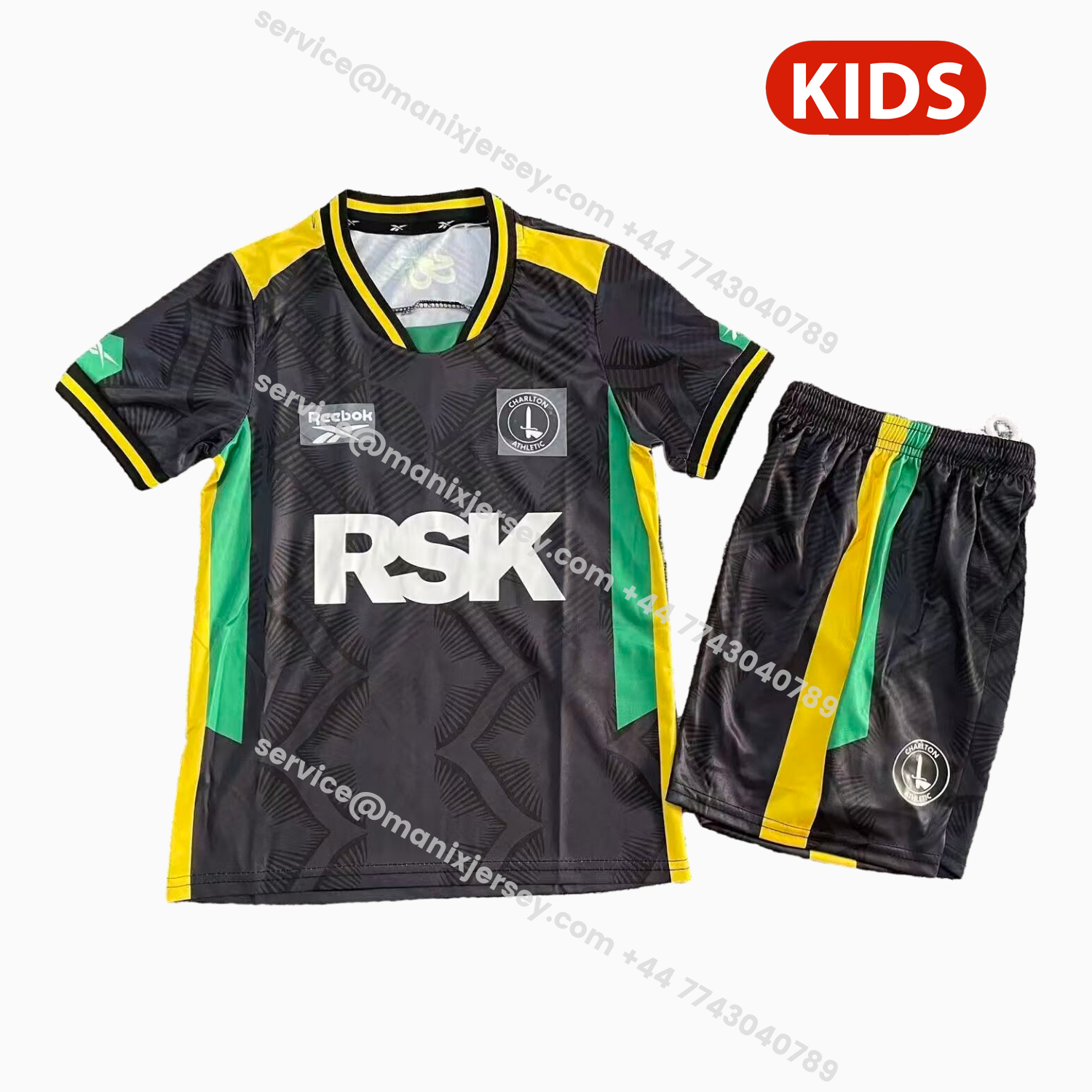 ManixJersey.com | Charlton Athletic 25-26 Third Kids Kit -Customize Name, Number and Patch | Worldwide Shipping