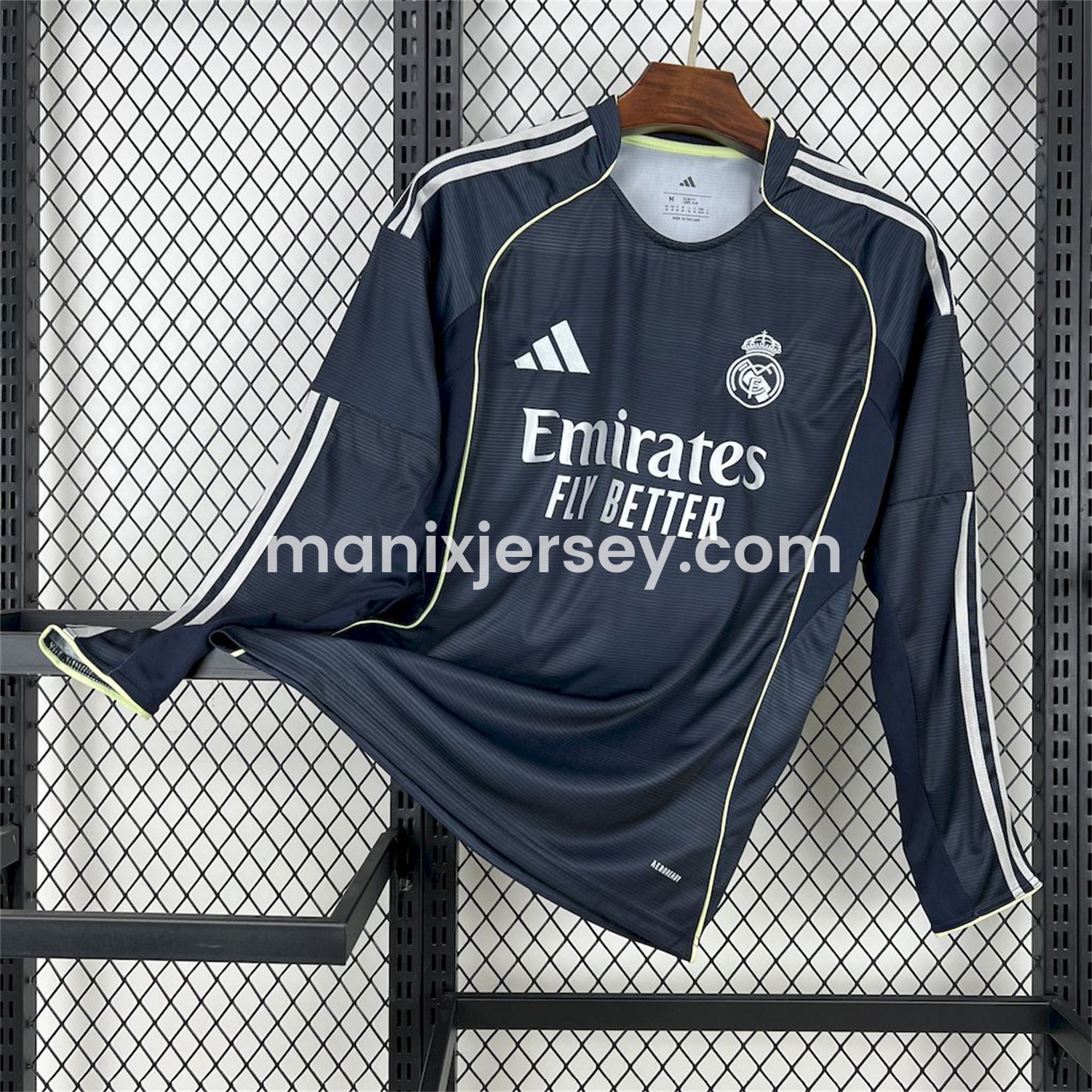ManixJersey.com | Real Madrid 25-26 Away Long Sleeves Jersey - Fans Version -Customize Name, Number and Patch | Worldwide Shipping