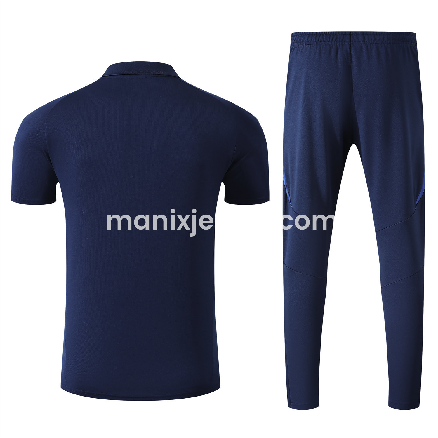 ManixJersey.com | Al Nassr Riyadh Victory 25-26 POLO Short-Sleeve Training Set - Deep Blue Top and Pants -Customize Name, Number and Patch | Worldwide Shipping