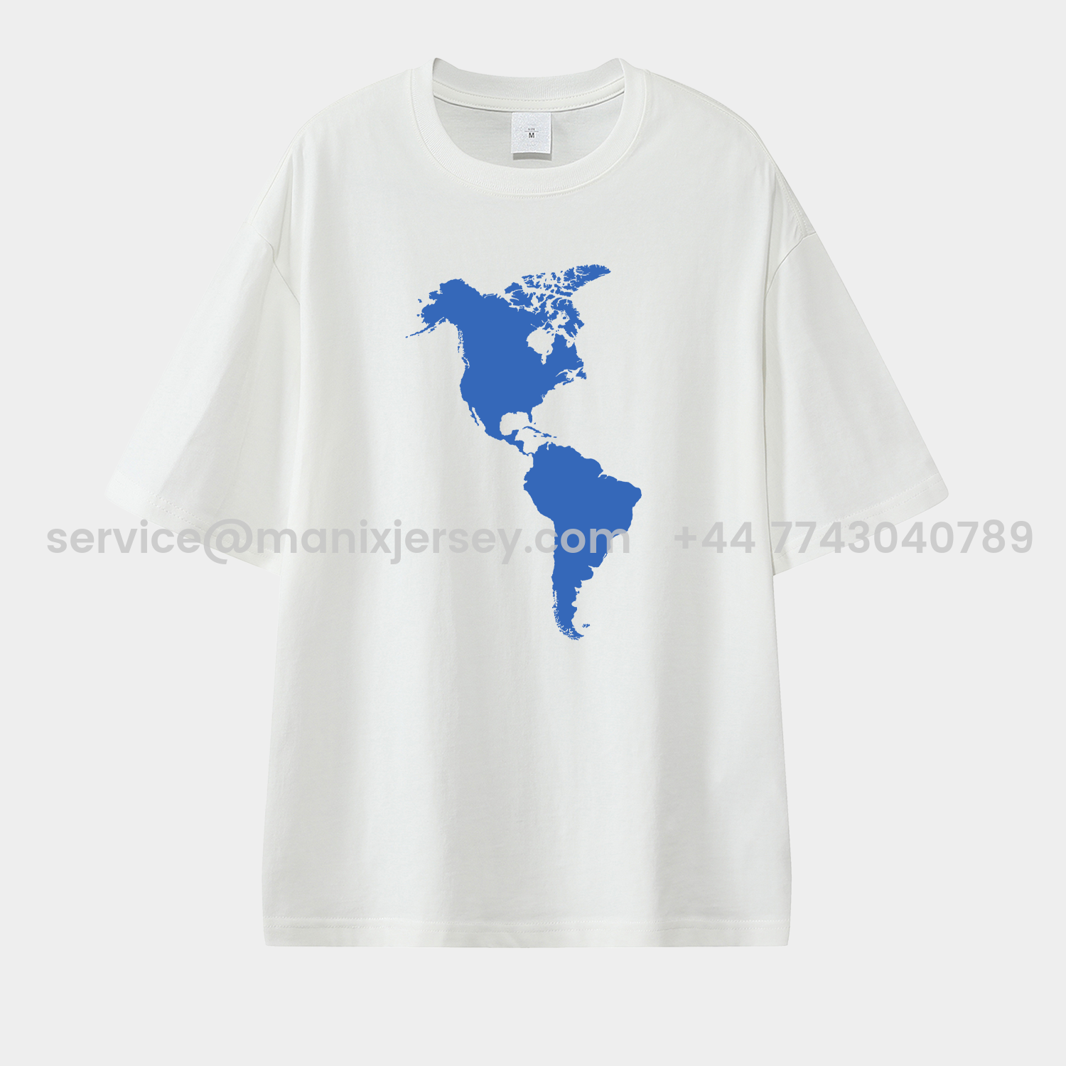 ManixJersey.com | Club América Map Of The American Continent Unisex Pure Cotton T-shirt -Customize Name, Number and Patch | Worldwide Shipping